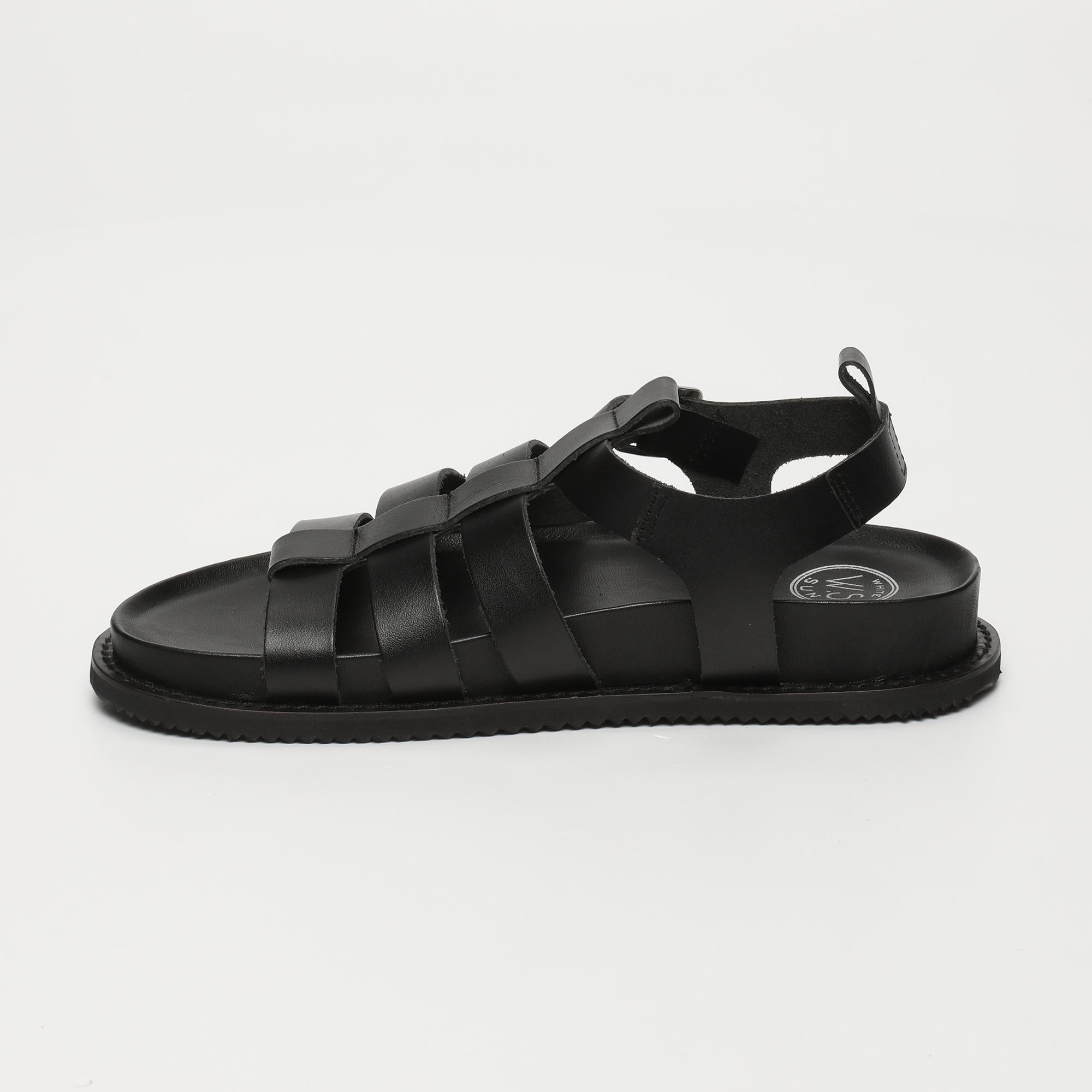 TYLER sandales spartiates en cuir noir