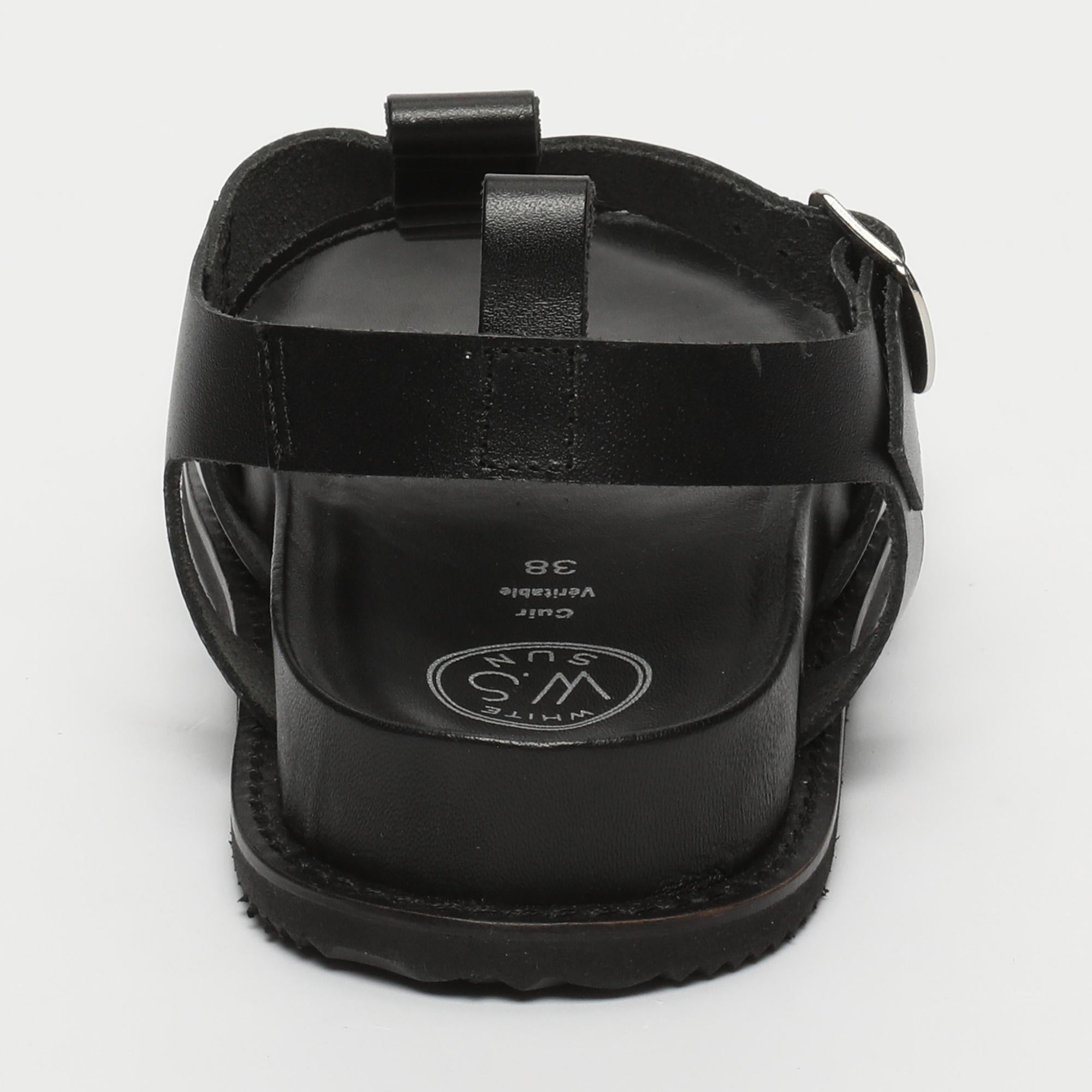 TYLER sandales spartiates en cuir noir