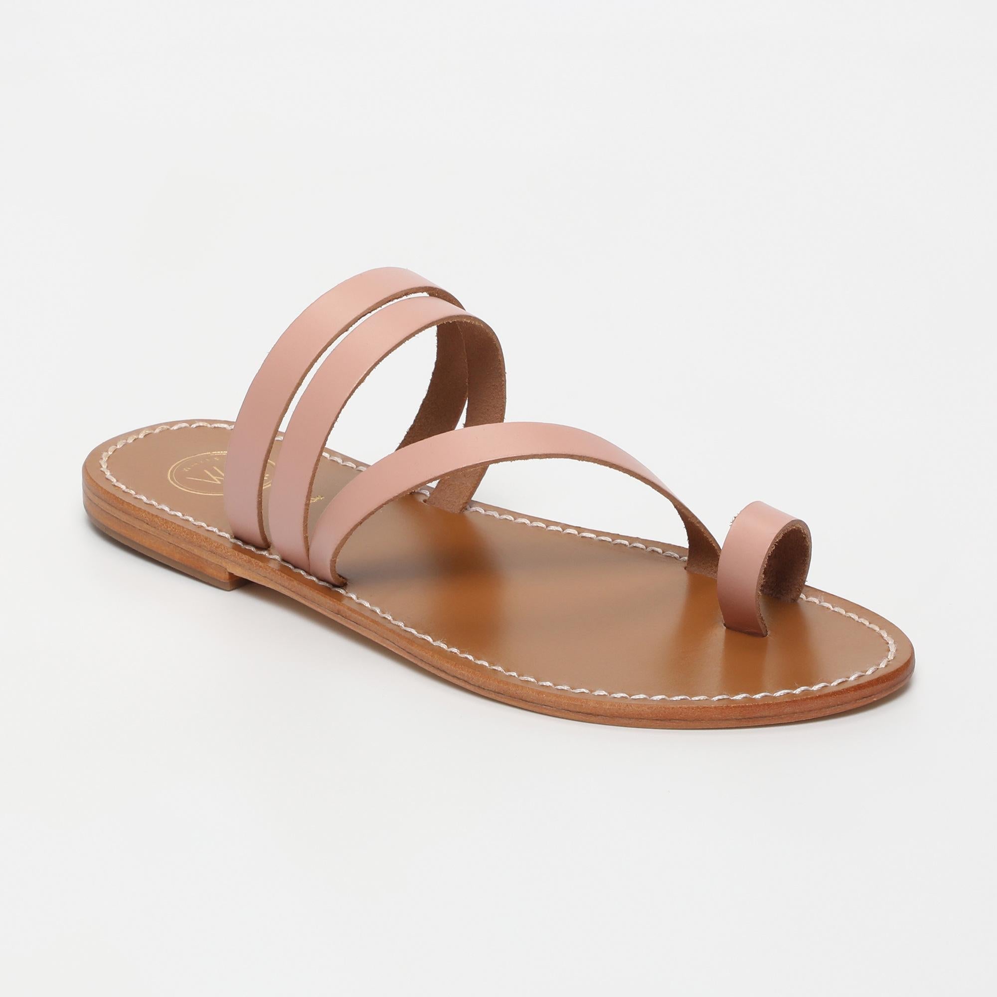 VIAGEM mules entre doigt en cuir rose