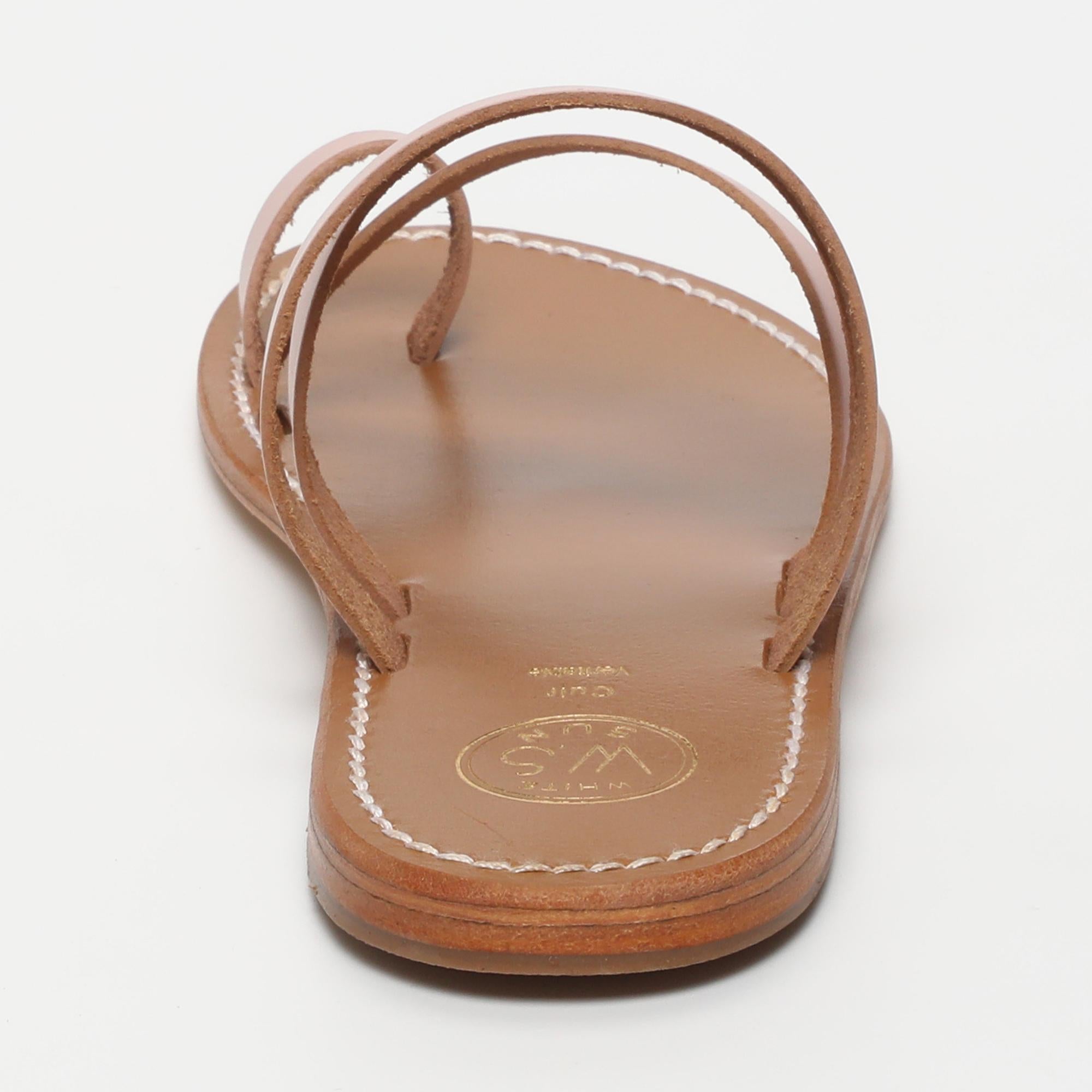 VIAGEM mules entre doigt en cuir rose
