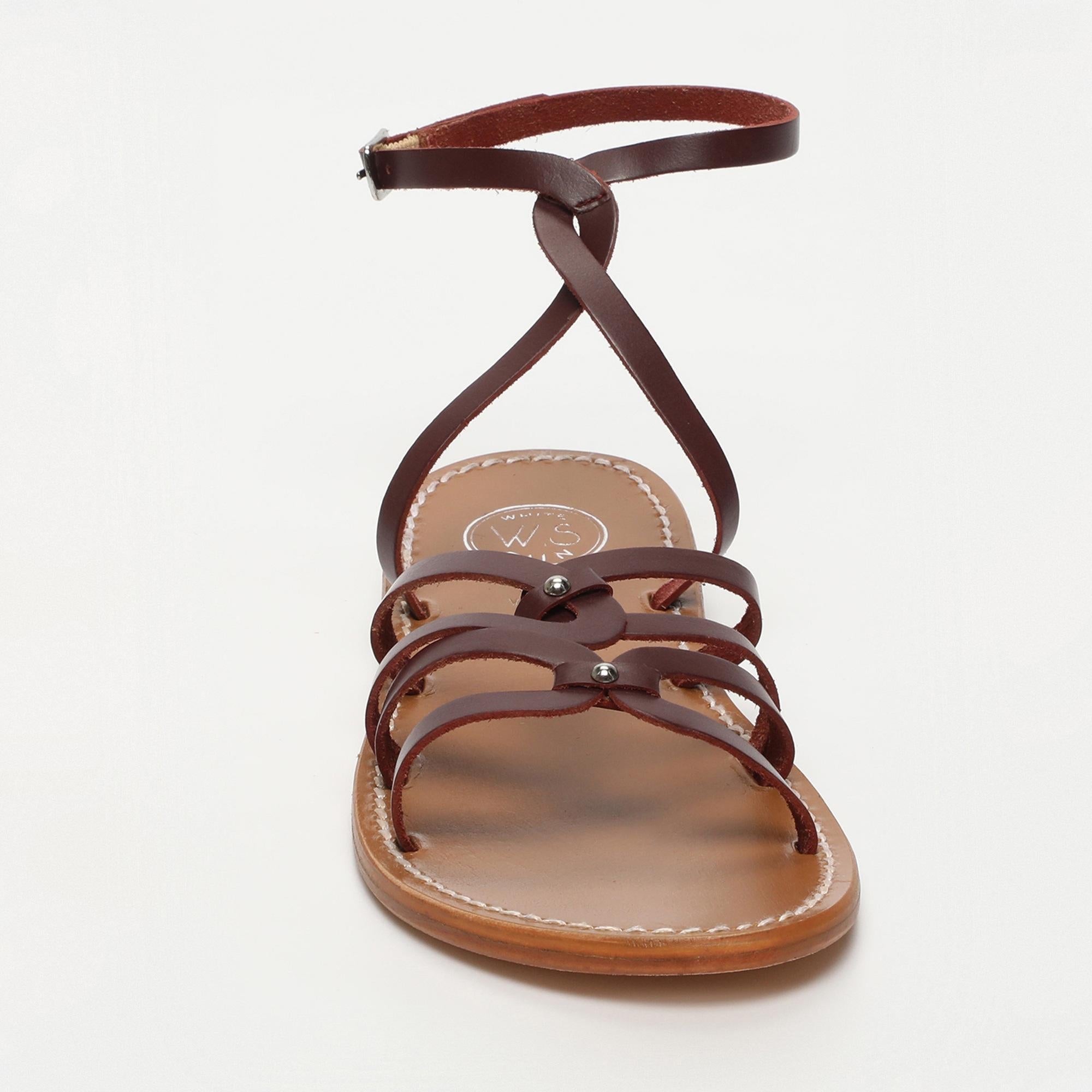 VIKY sandales en cuir bordeaux