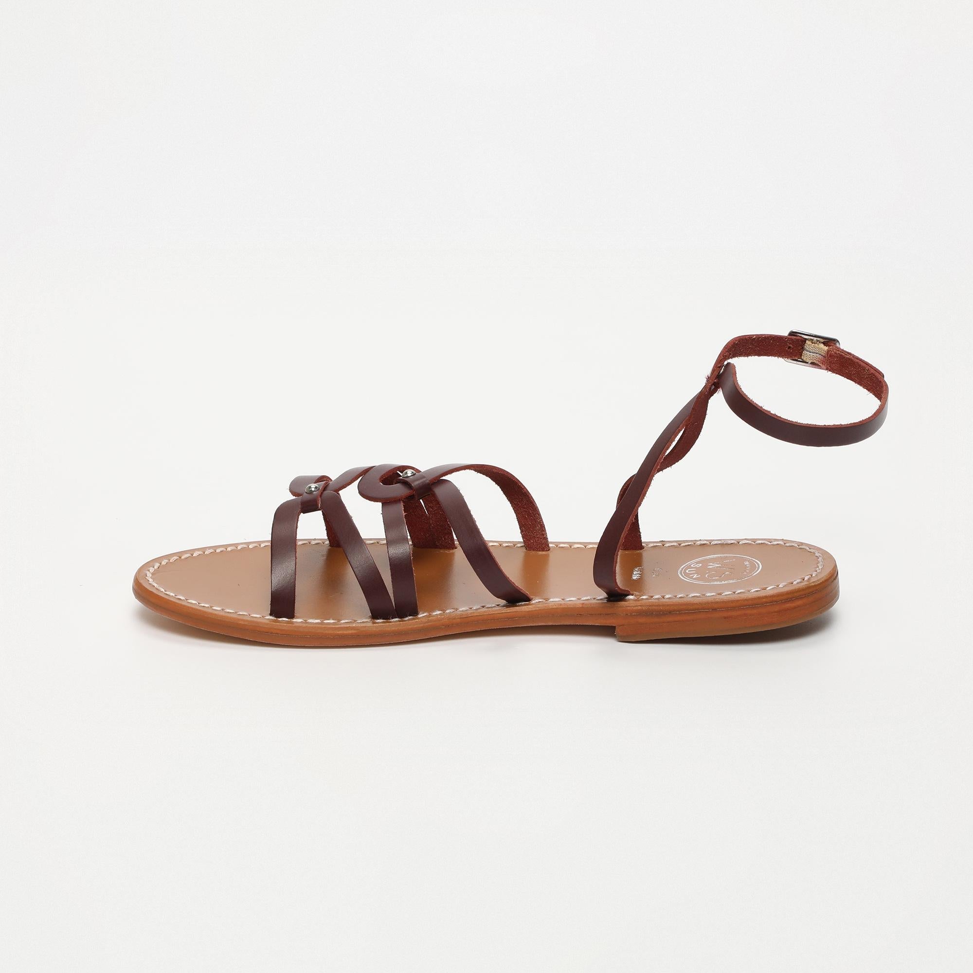 VIKY sandales en cuir bordeaux
