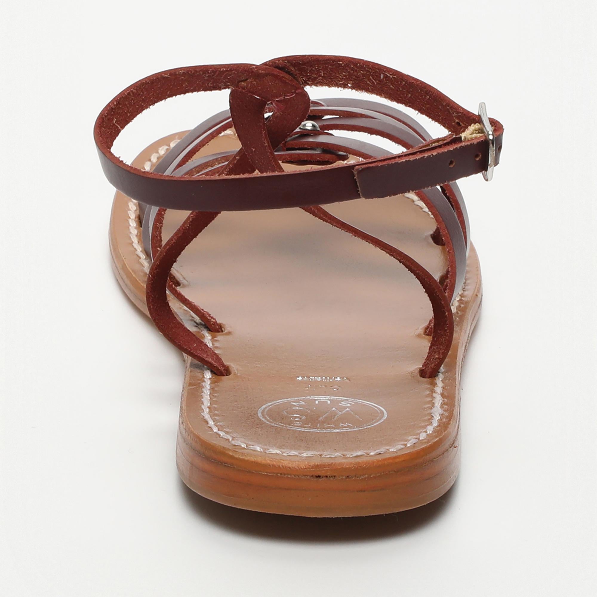 VIKY sandales en cuir bordeaux