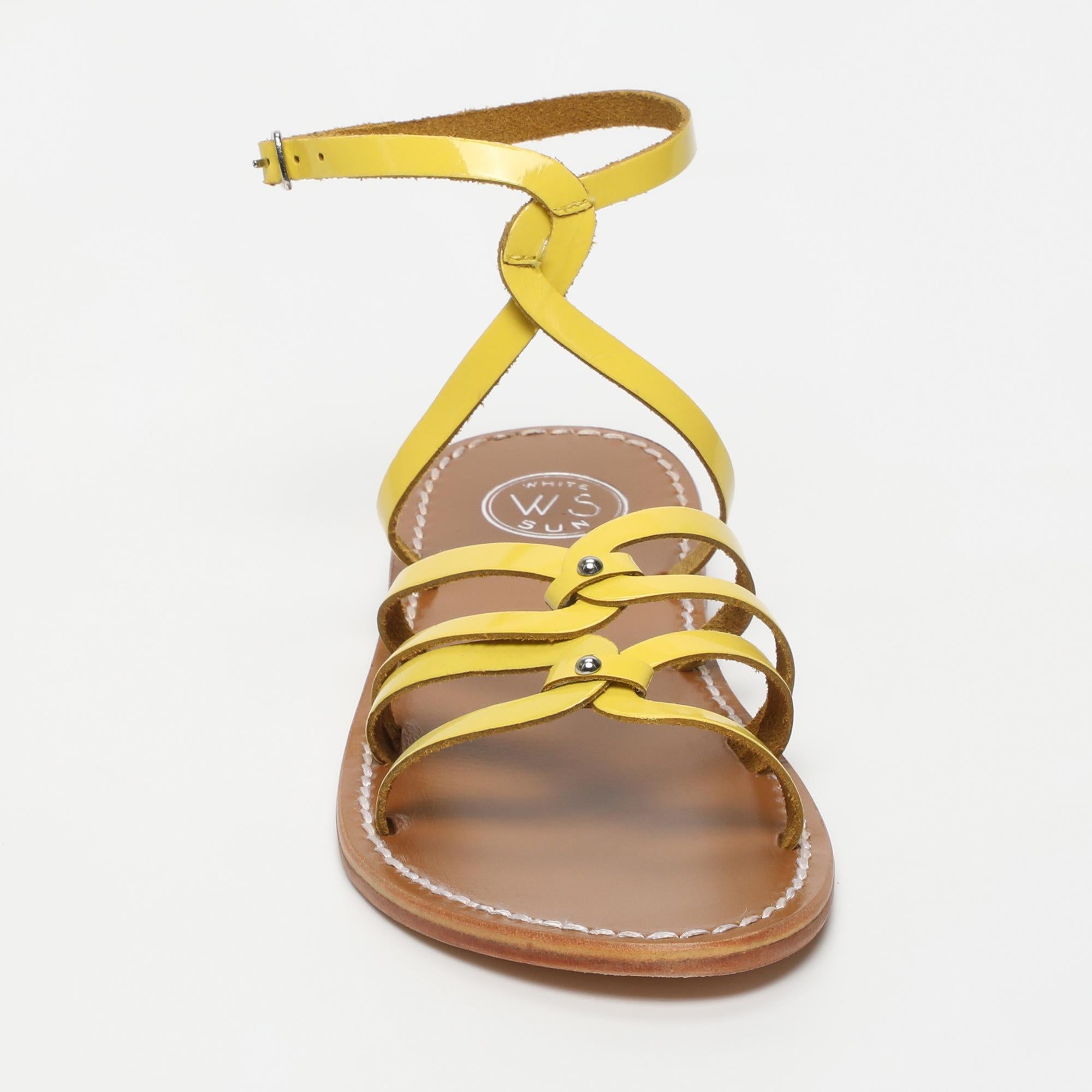 VIKY sandales en cuir citron