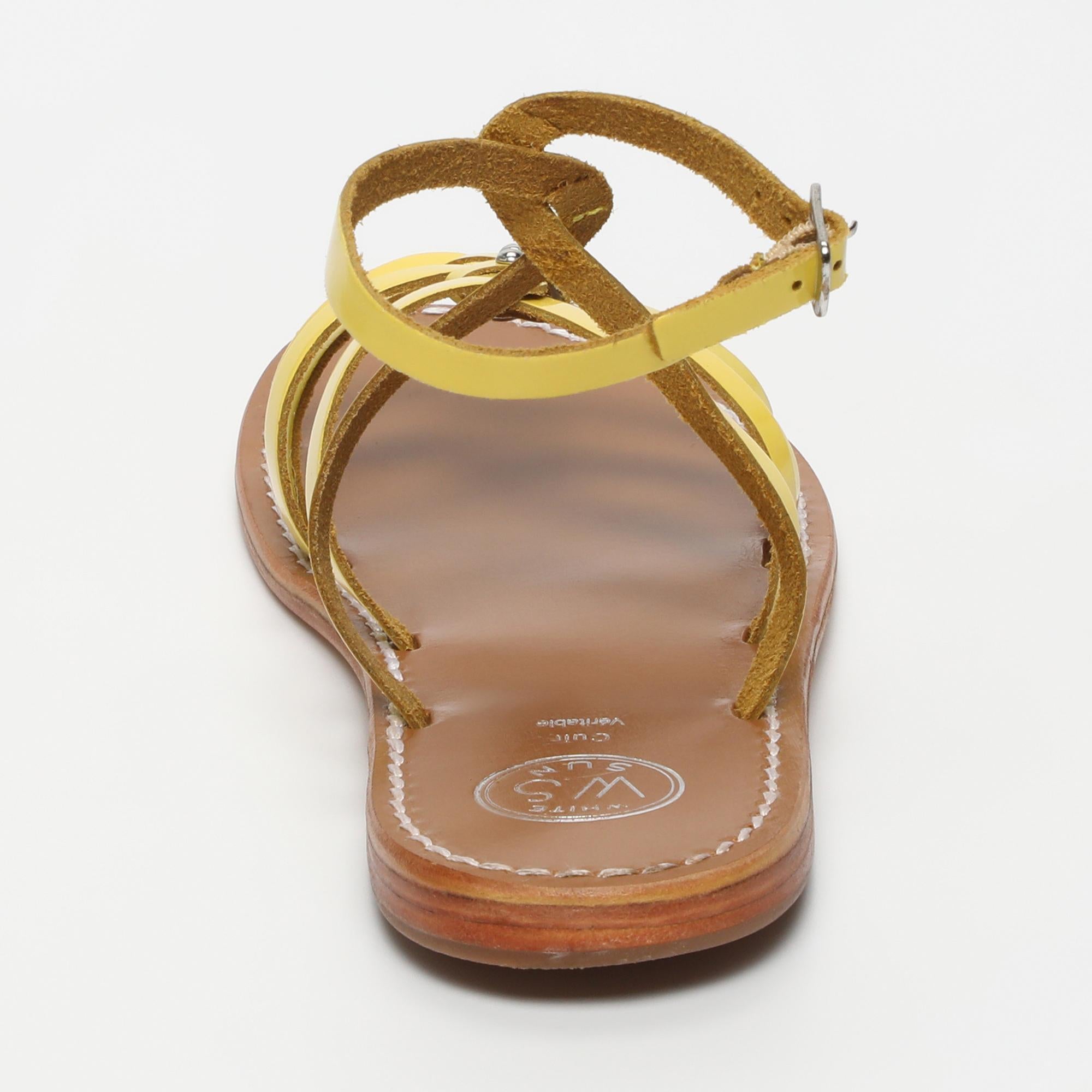 VIKY sandales en cuir citron
