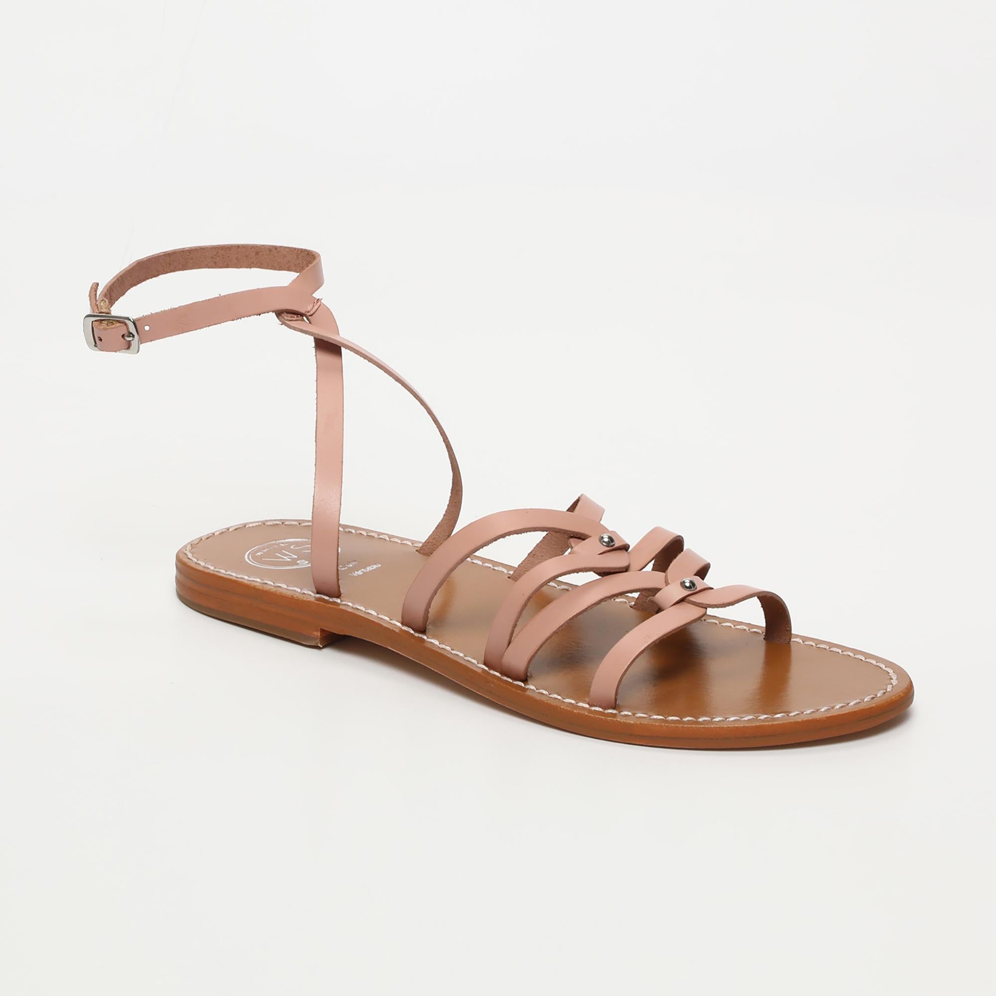 VIKY sandales en cuir rose