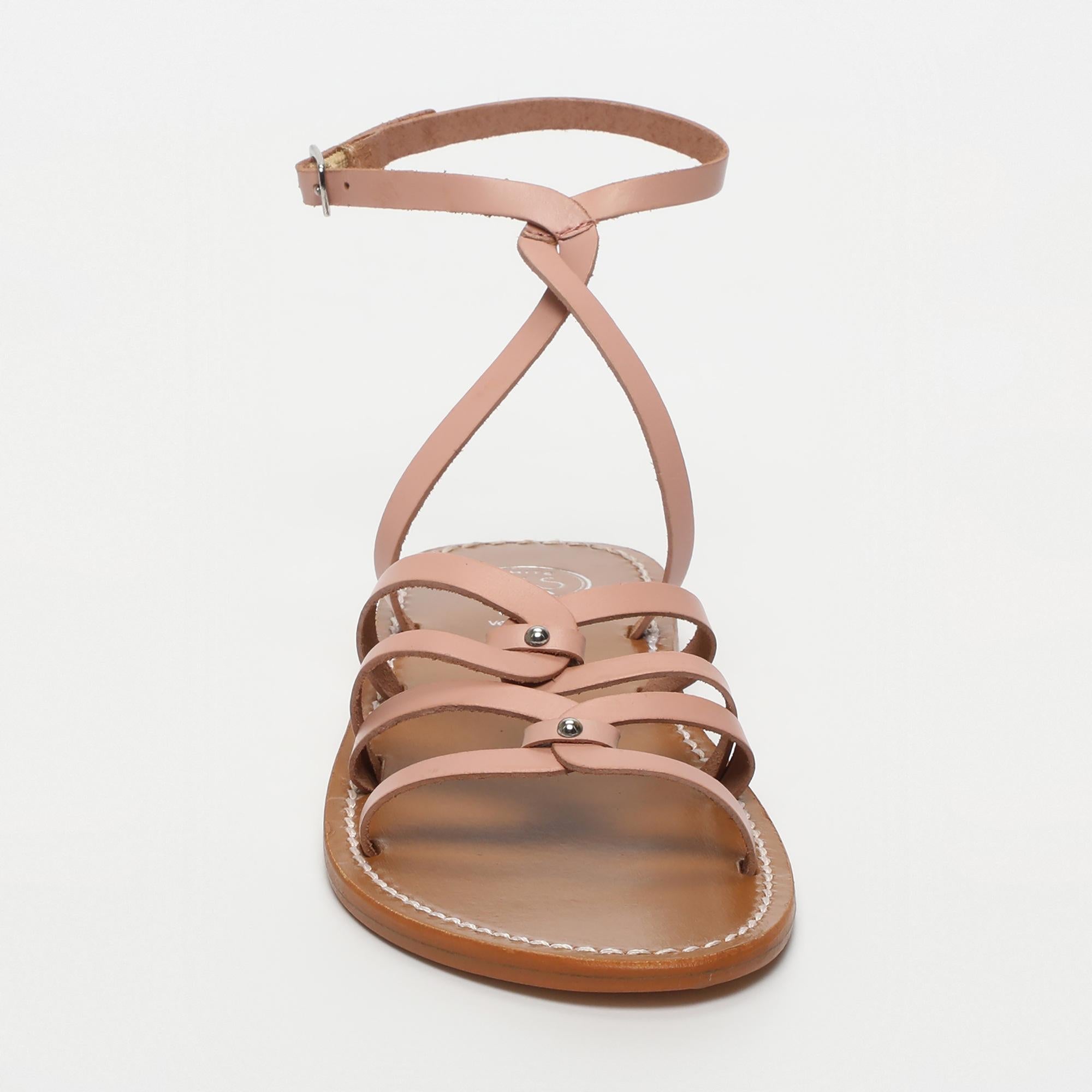 VIKY sandales en cuir rose