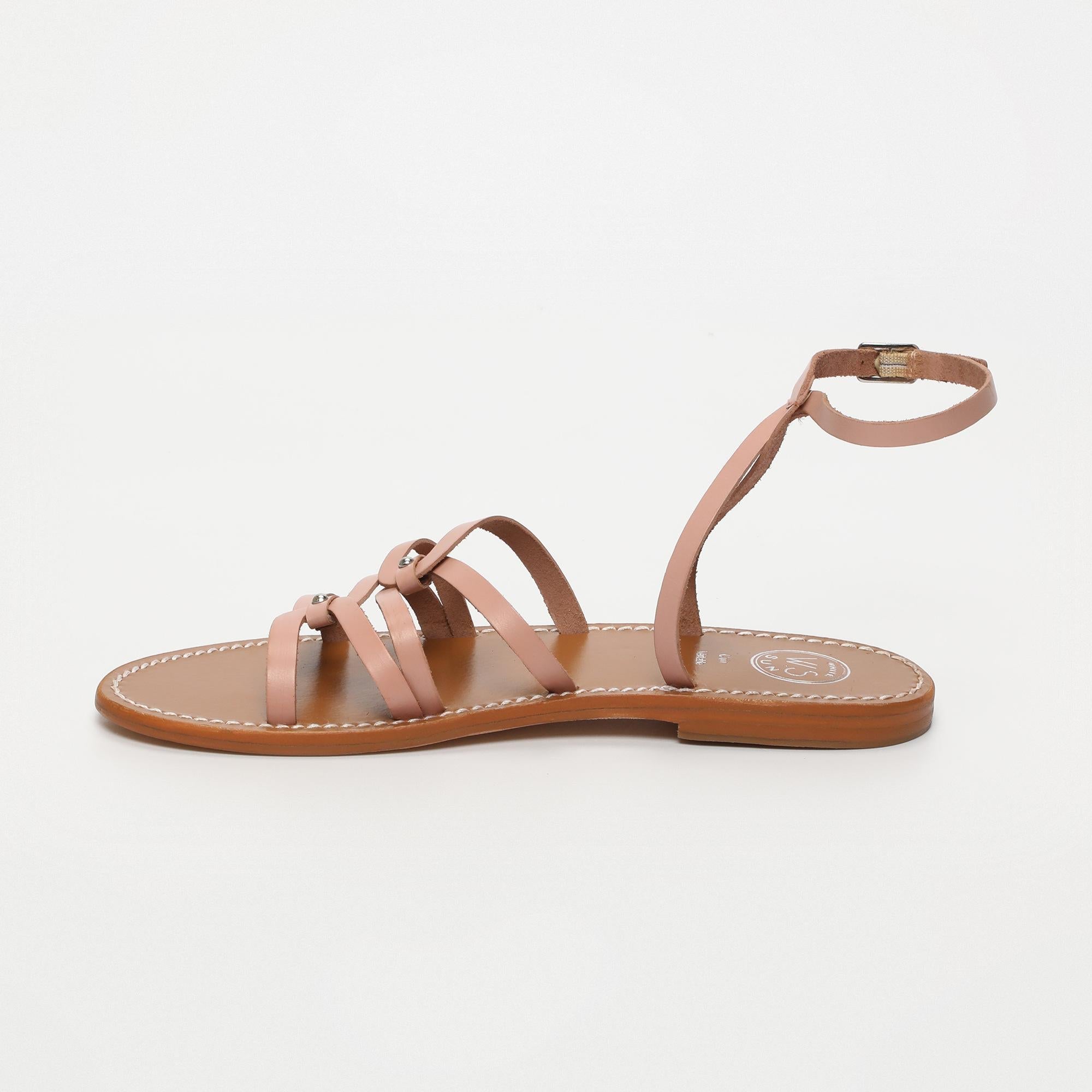 VIKY sandales en cuir rose