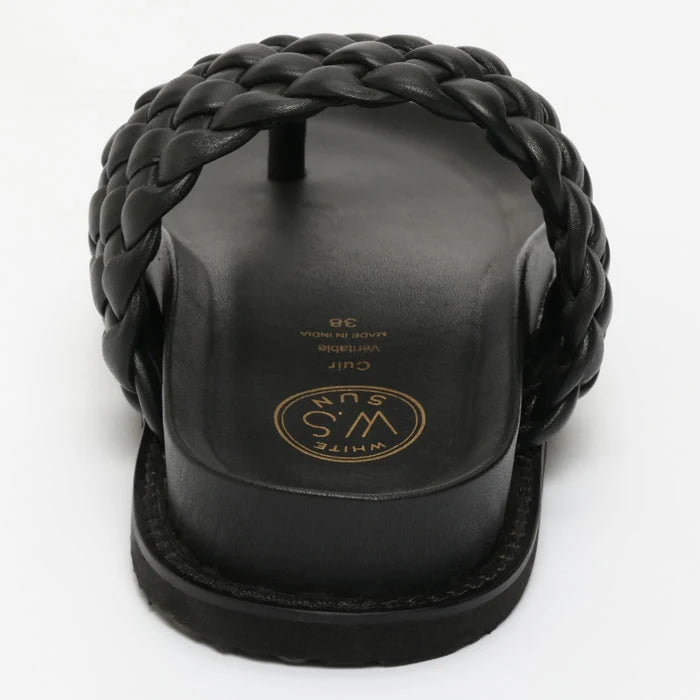 NAVAS mules en cuir noir