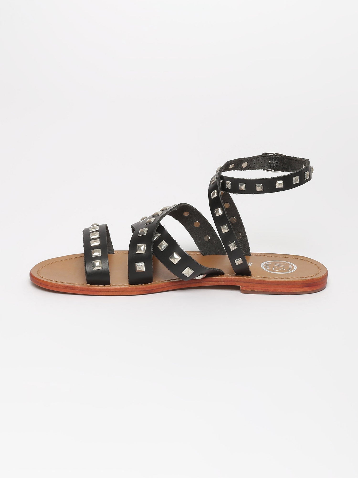 AMARI sandales en cuir noir