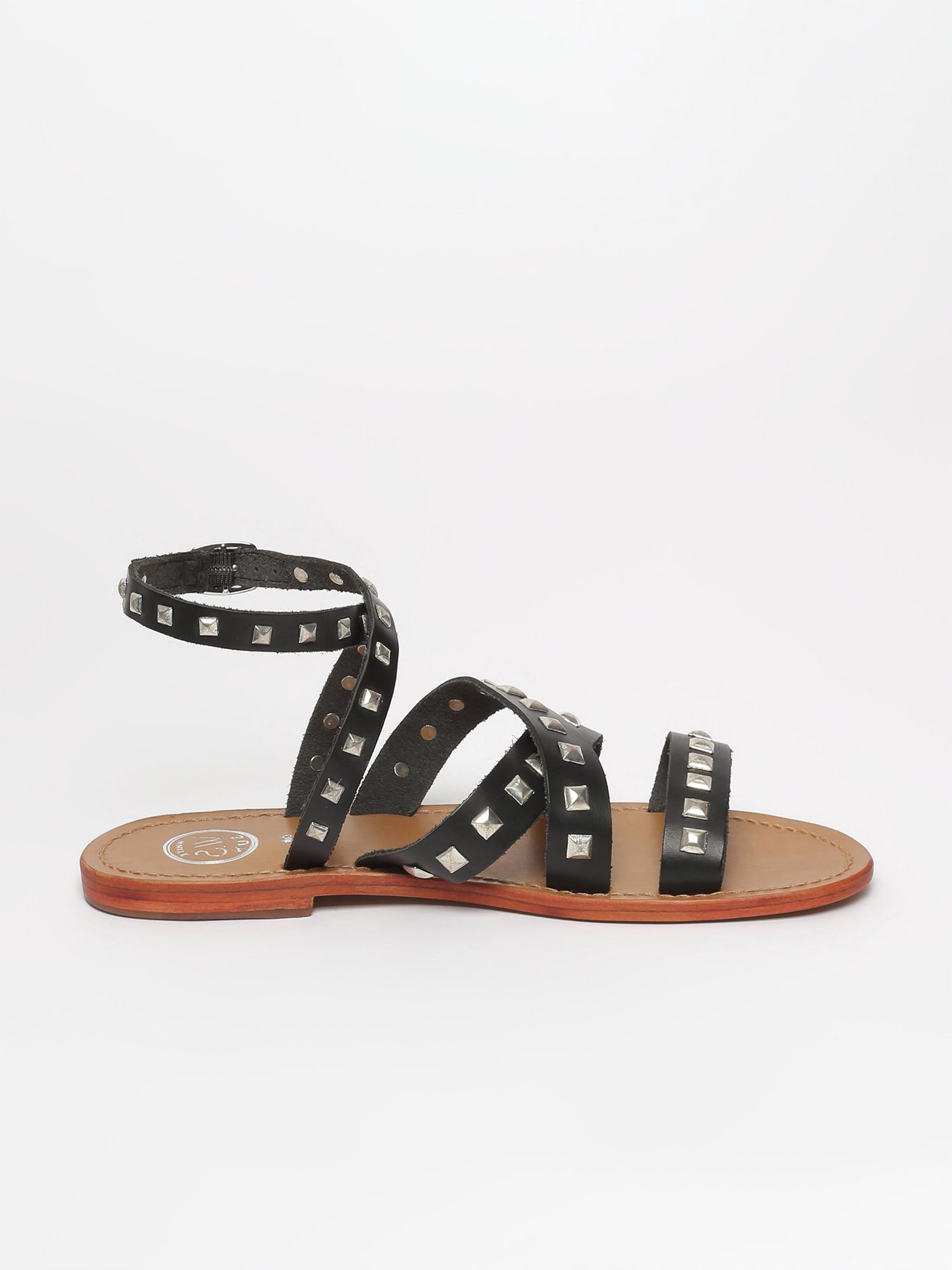AMARI sandales en cuir noir