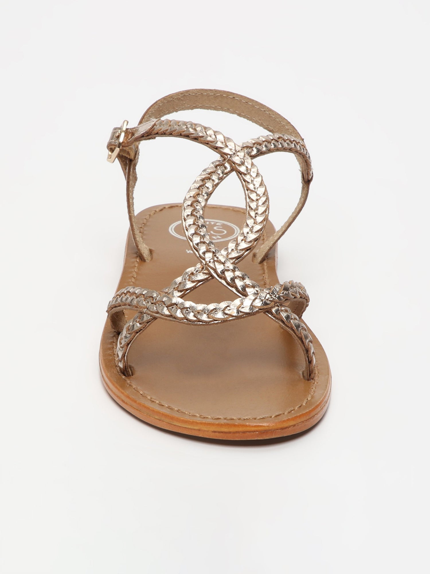 JUNO sandales tresse en cuir or