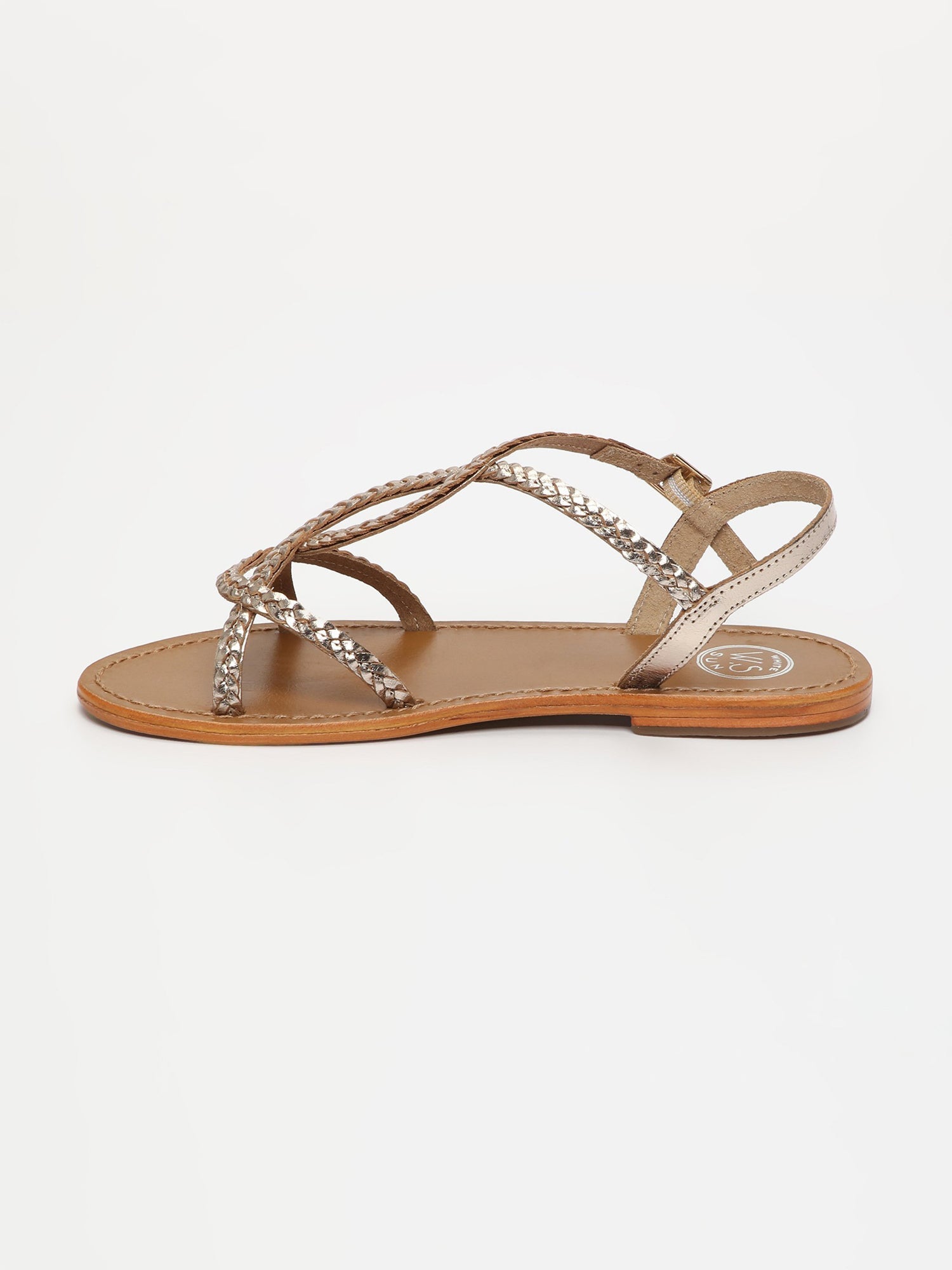 JUNO sandales tresse en cuir or