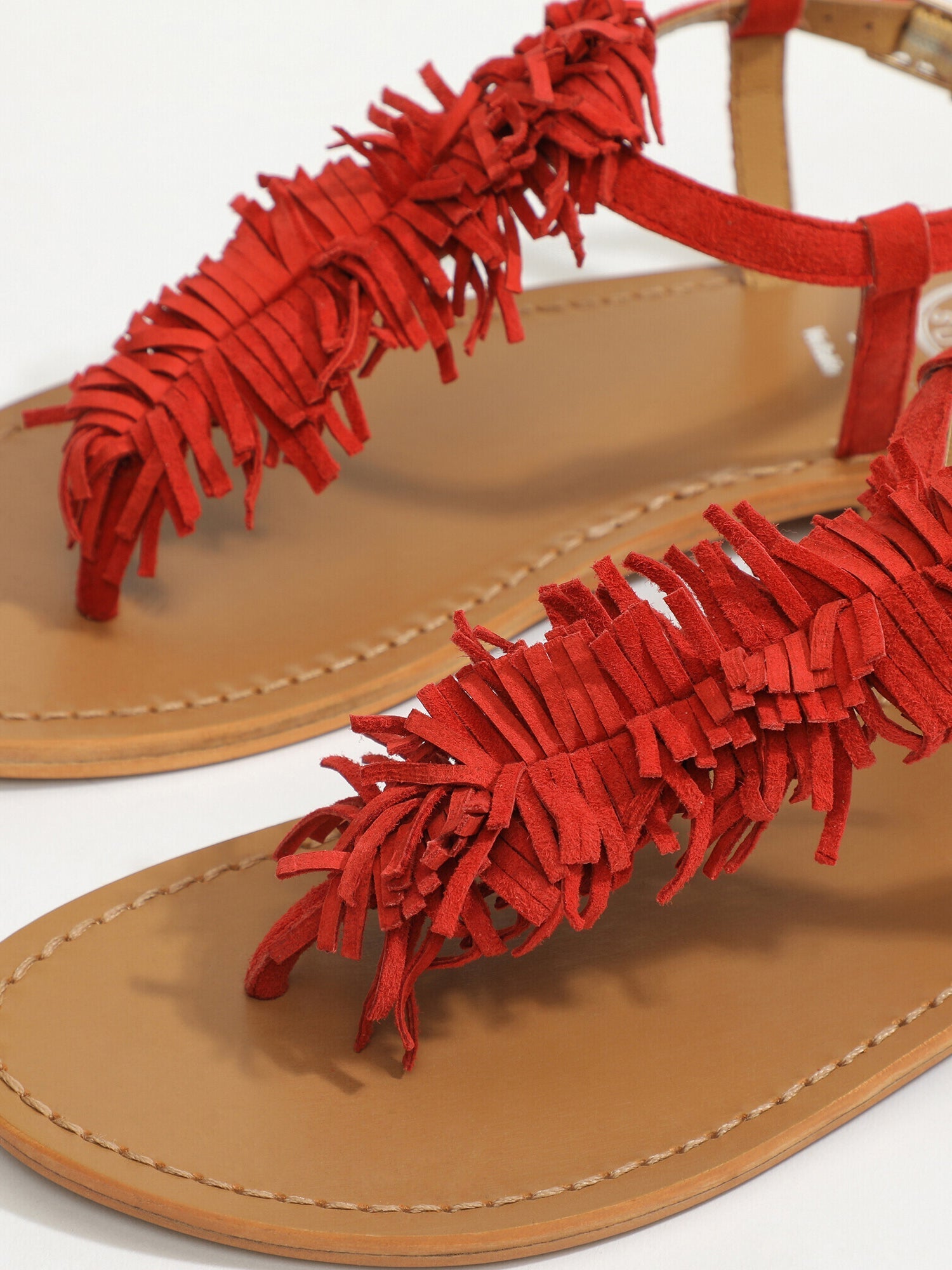 HYDATINA sandales entre doigt fantaisie en cuir rouge