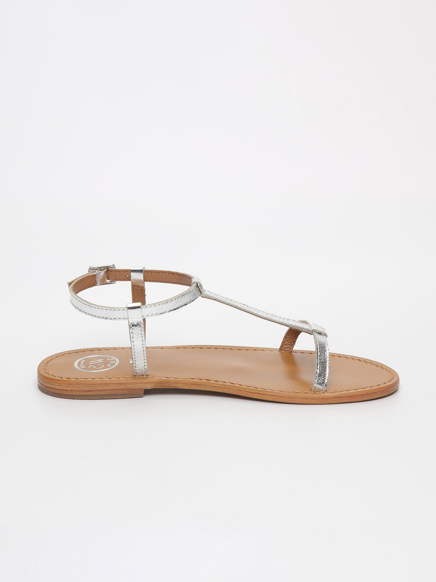 LAGORN sandales en cuir argent