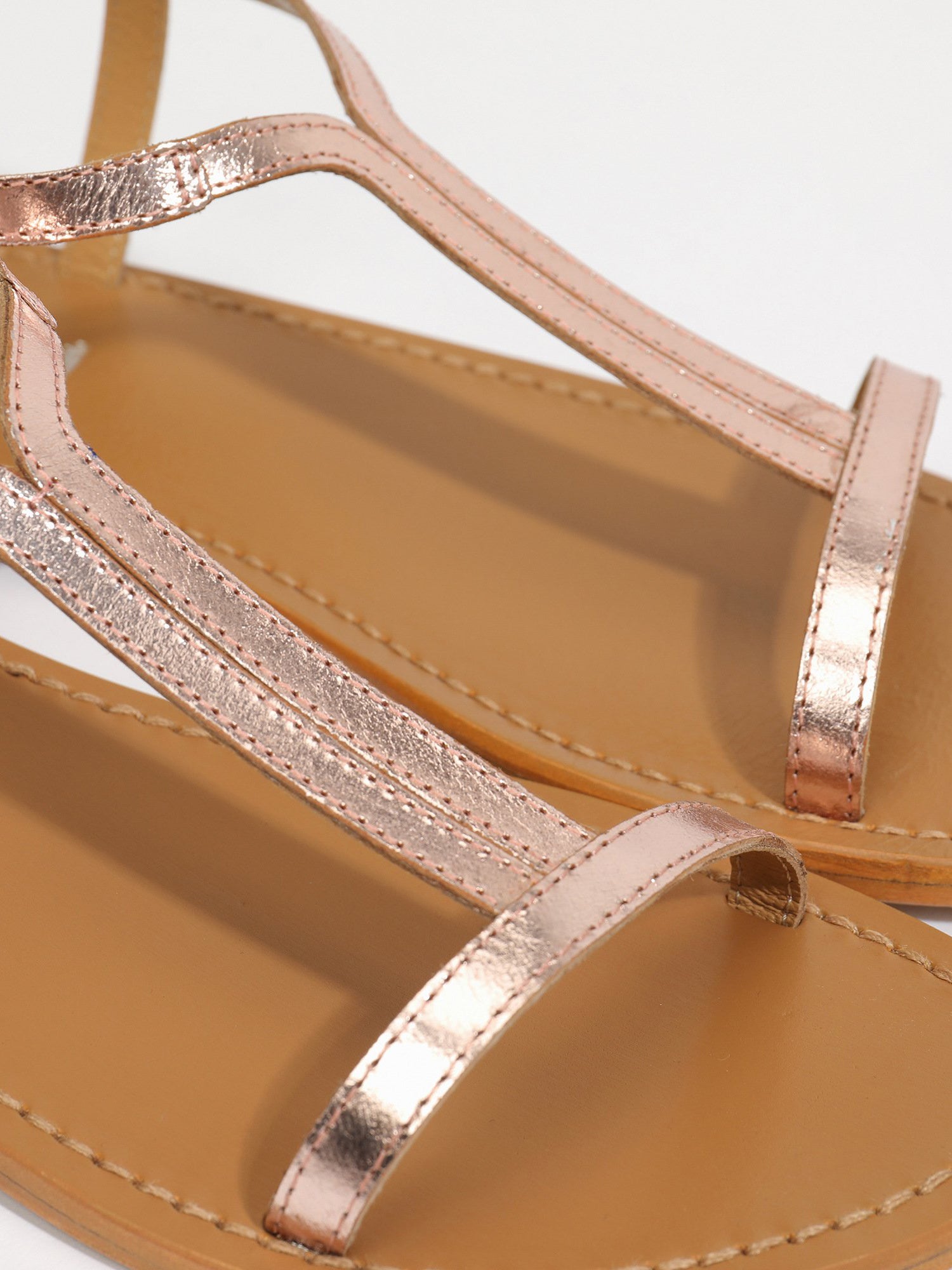 MIRAMAR sandales en cuir or rose