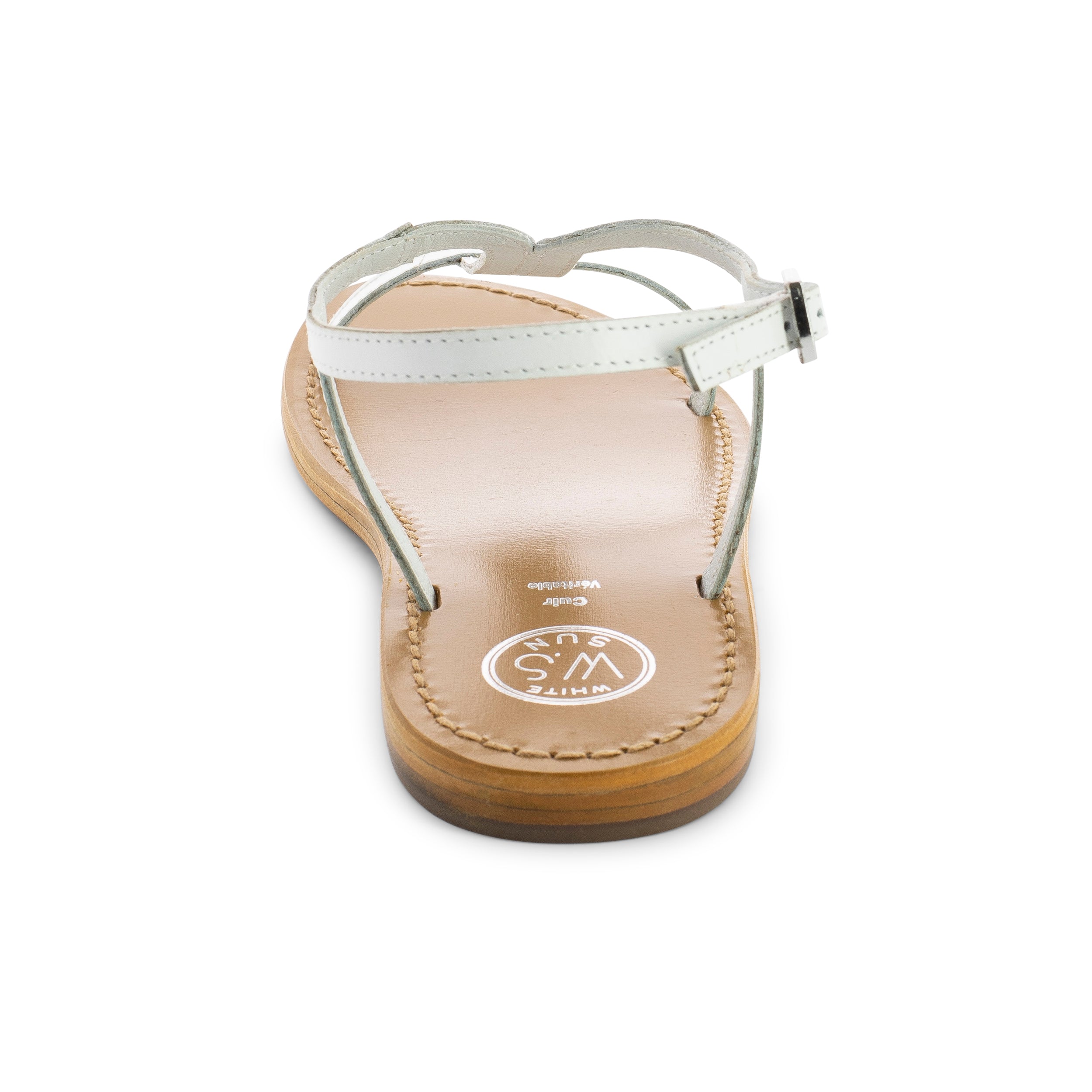 MIRAMAR sandales en cuir blanc