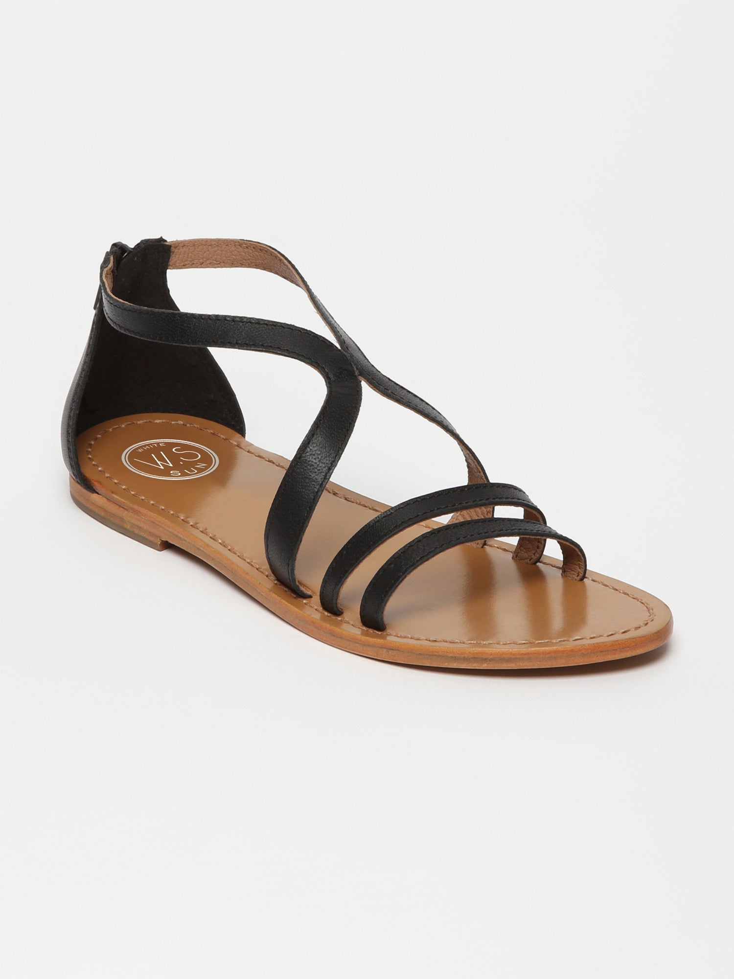 FELDERI sandales en cuir noir