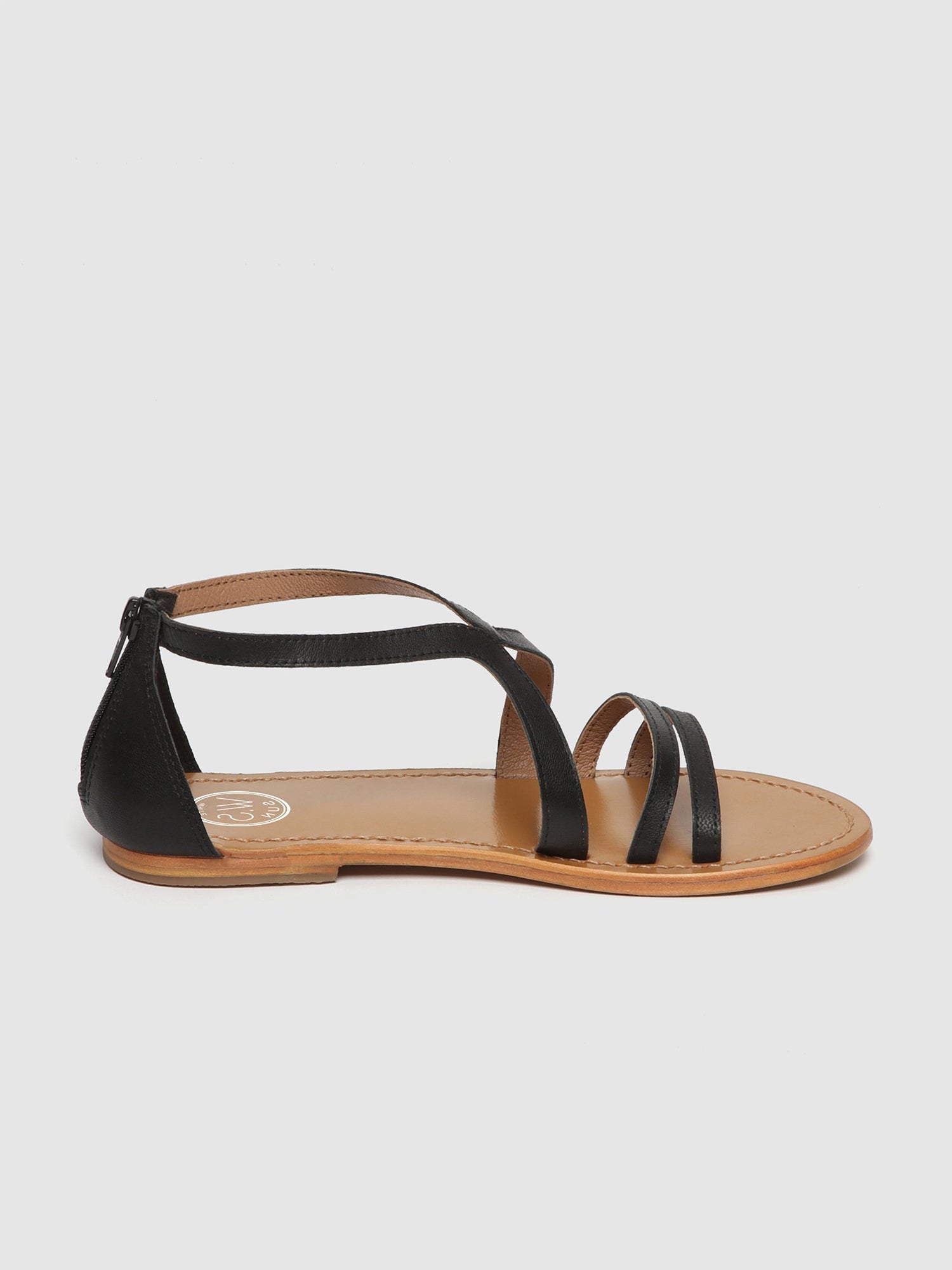 FELDERI sandales en cuir noir