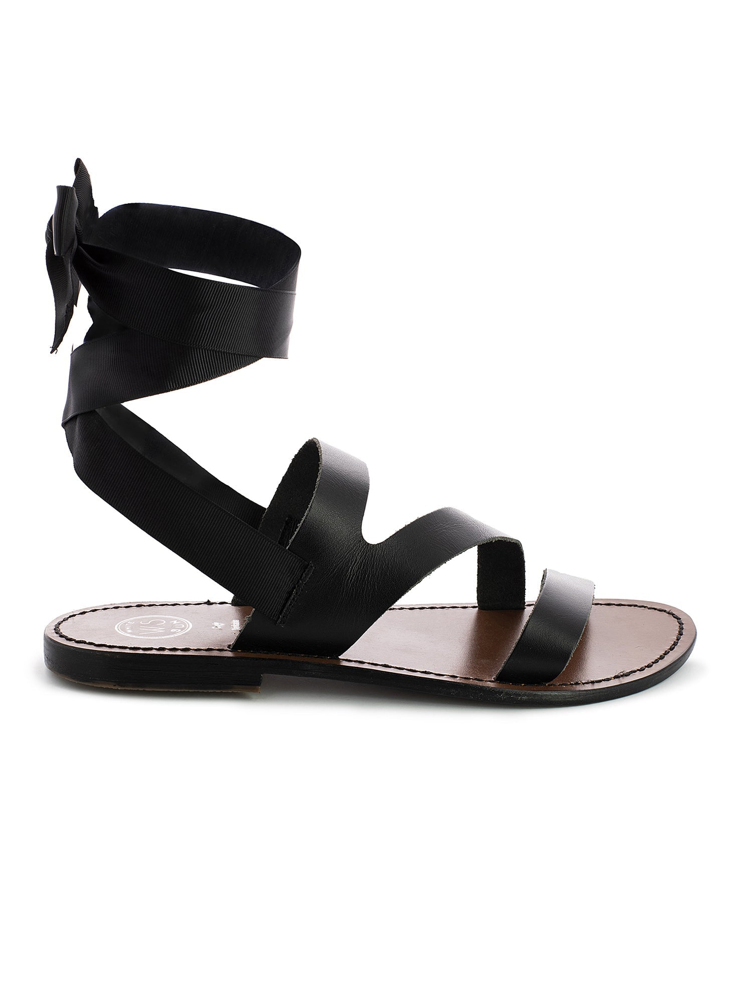 PALLA sandales lacets en cuir noir