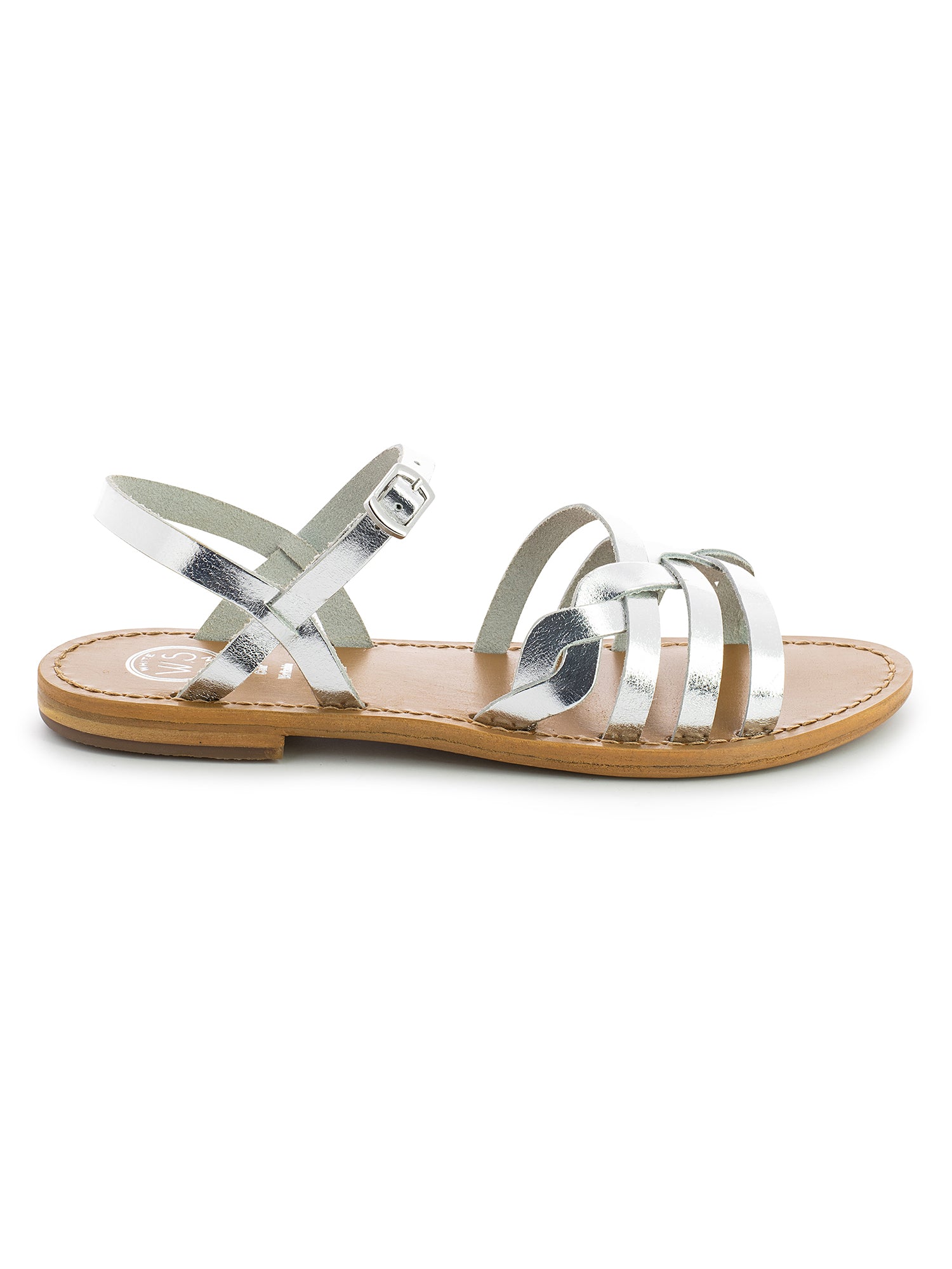 RUBRA sandales en cuir argent