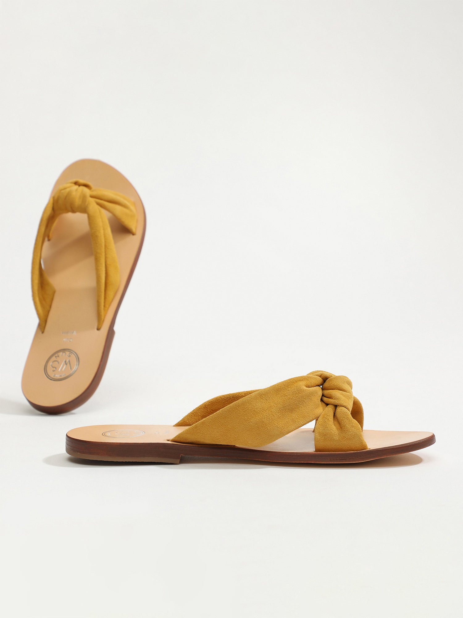 CASSINIA sandales en cuir jaune