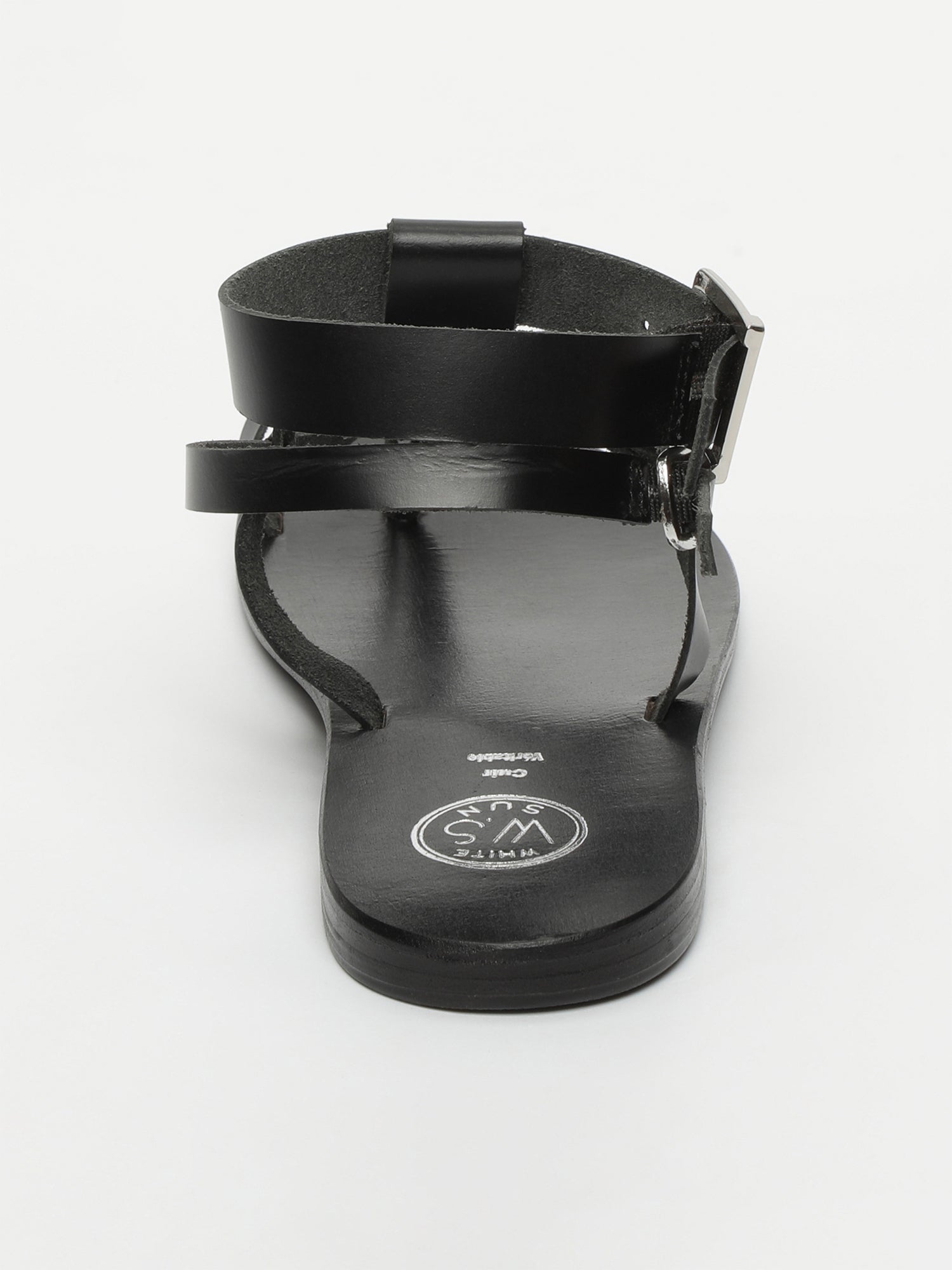 HERMANCE sandales spartiates entre doigt en cuir noir