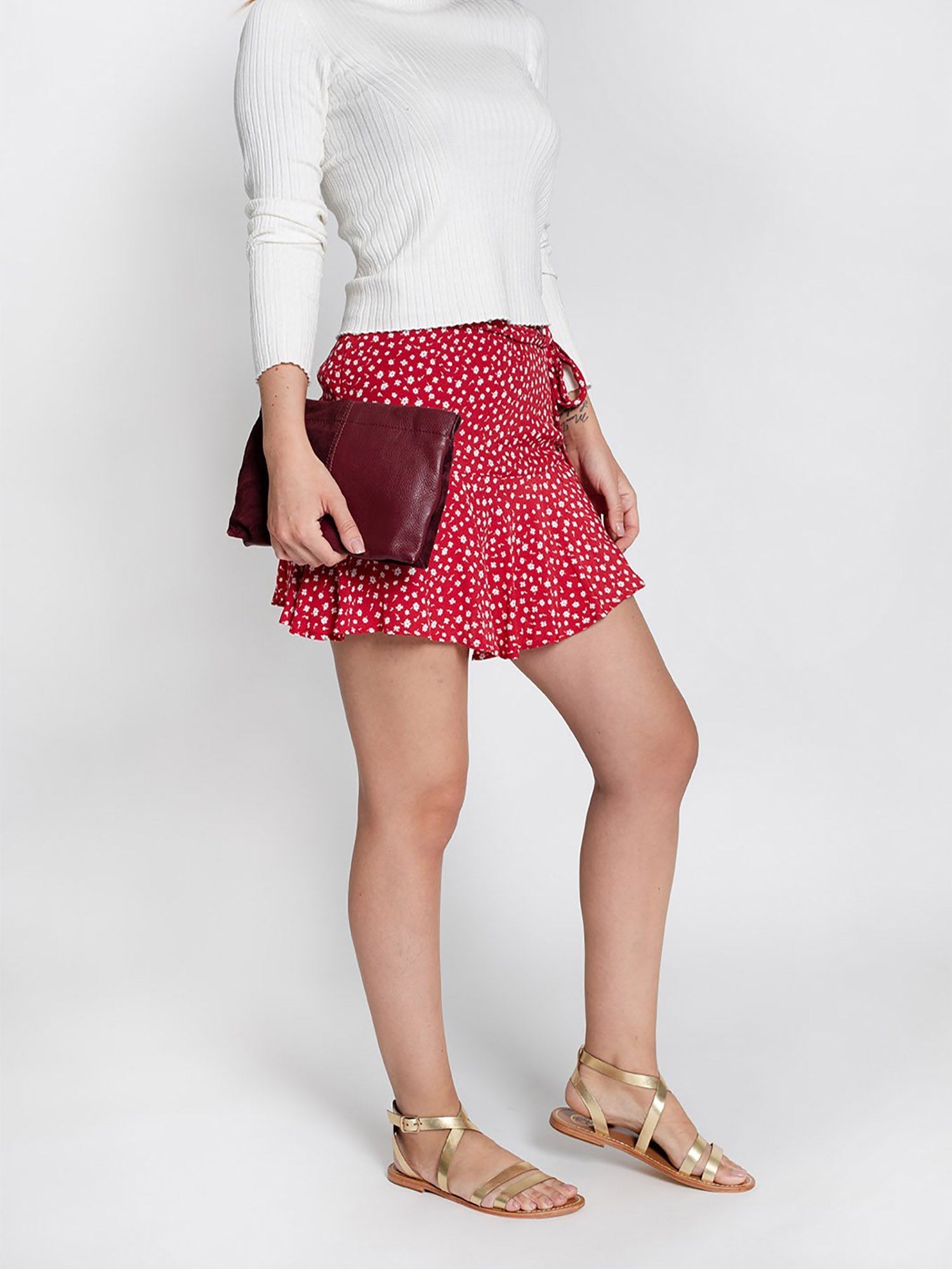 LESIA sandales en cuir or foncé
