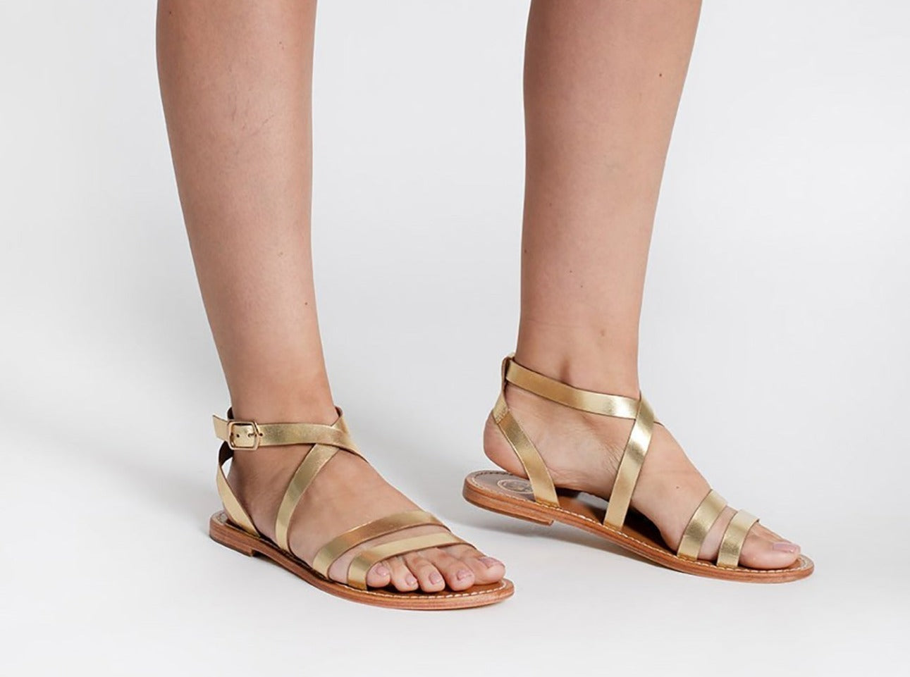 LESIA sandales en cuir or foncé