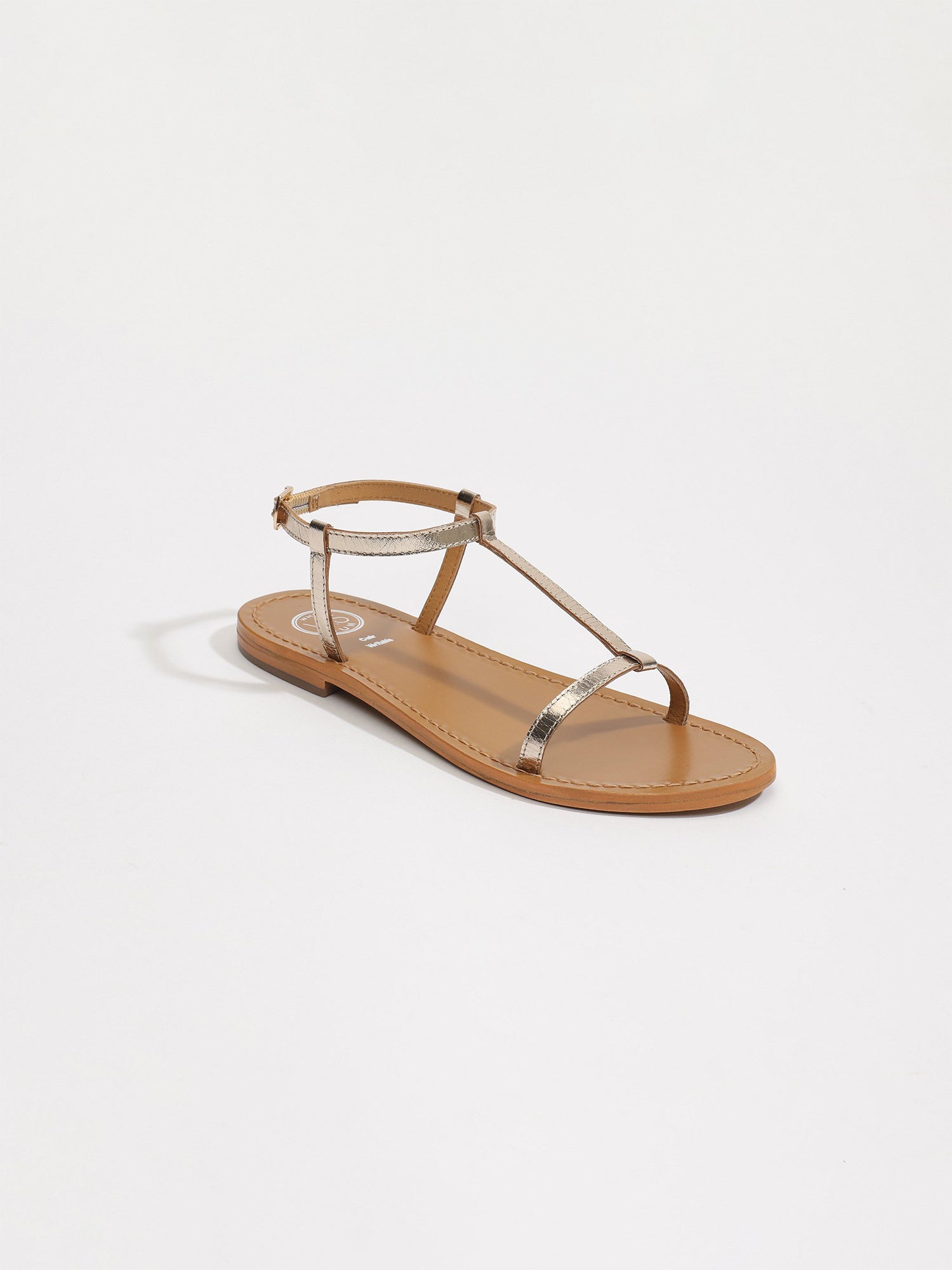 LAGORN sandales en cuir or