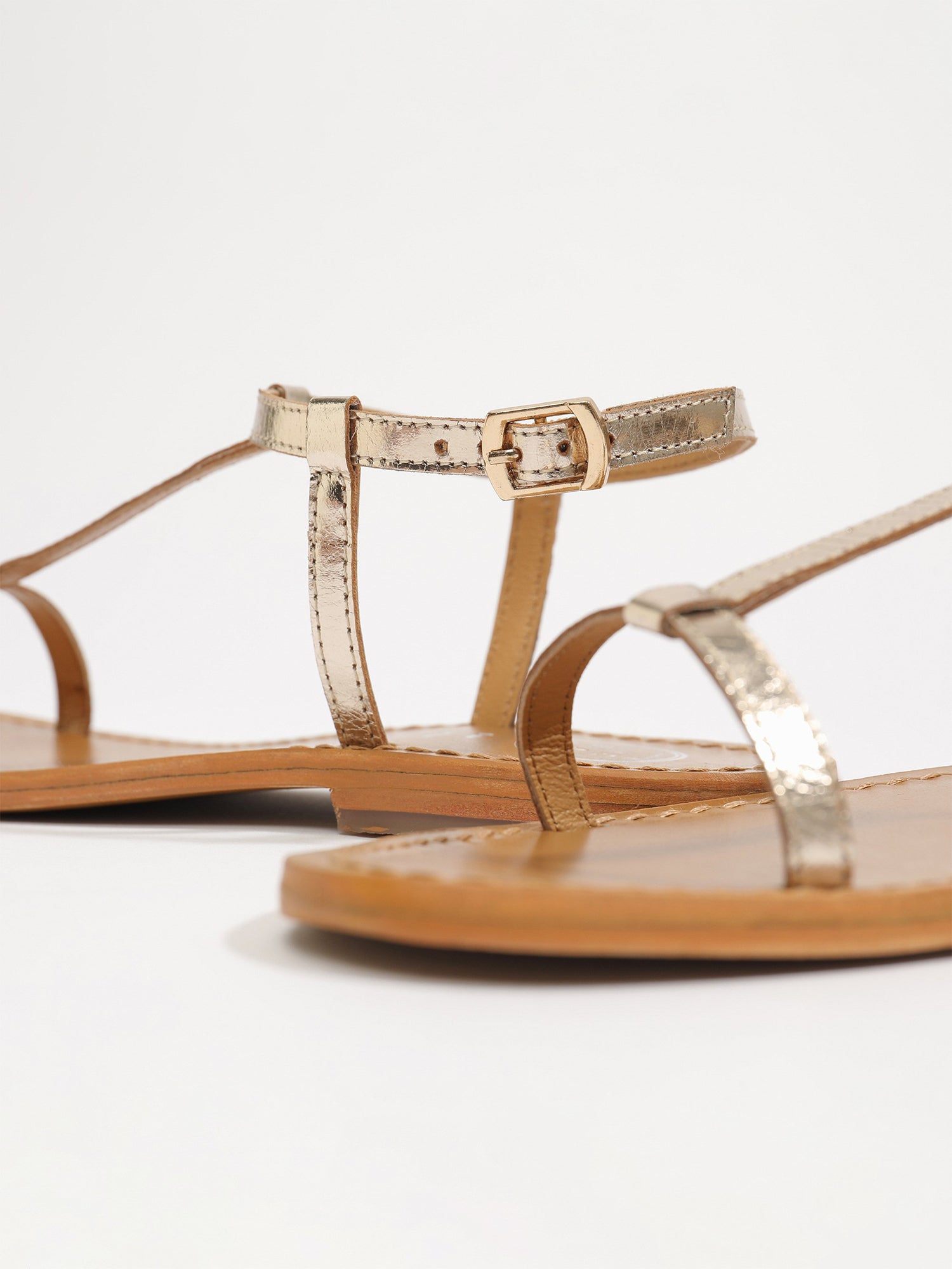 LAGORN sandales en cuir or