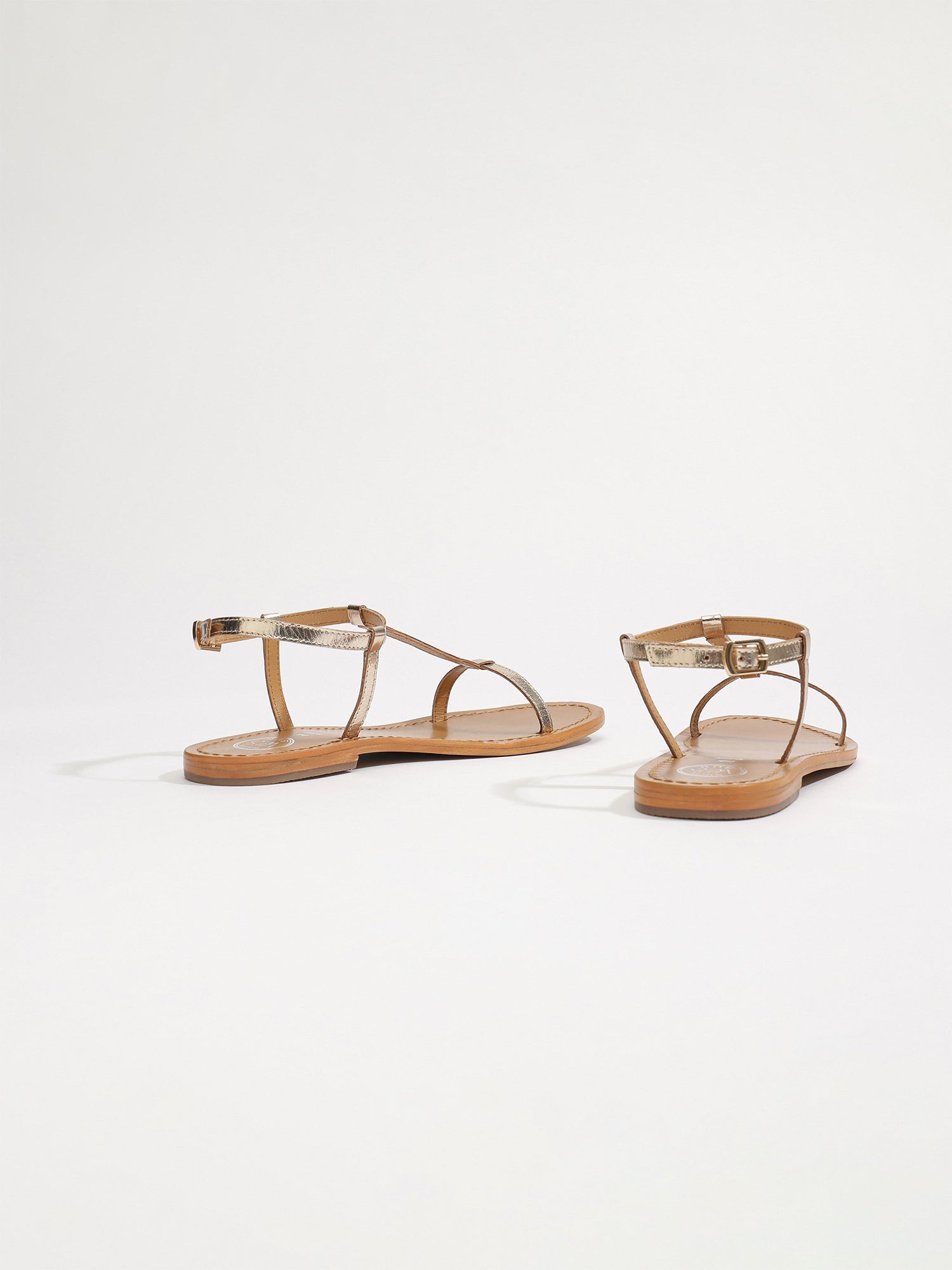 LAGORN sandales en cuir or