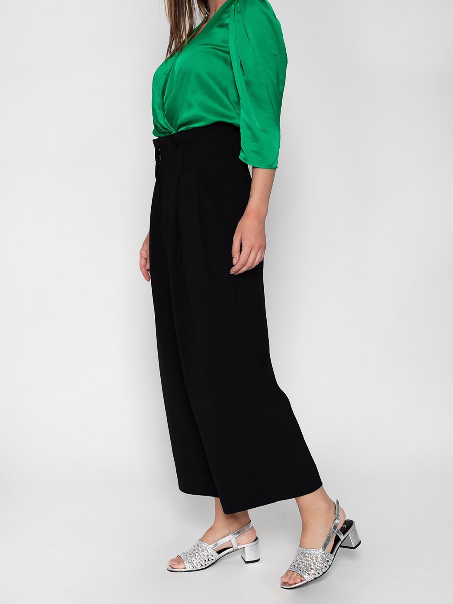 EMMY sandales talon tresse en cuir argent
