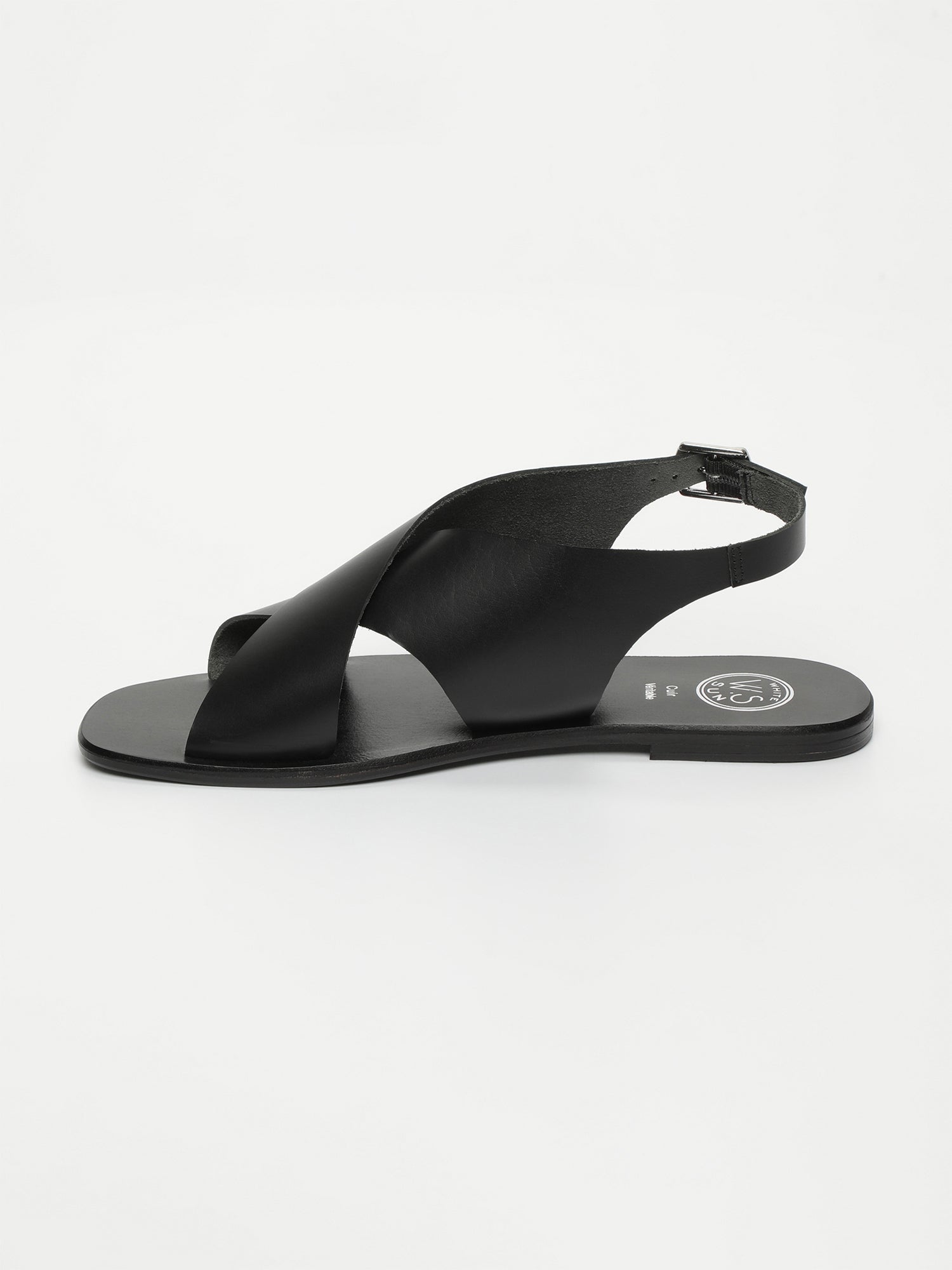 MAWALTER sandales en cuir noir