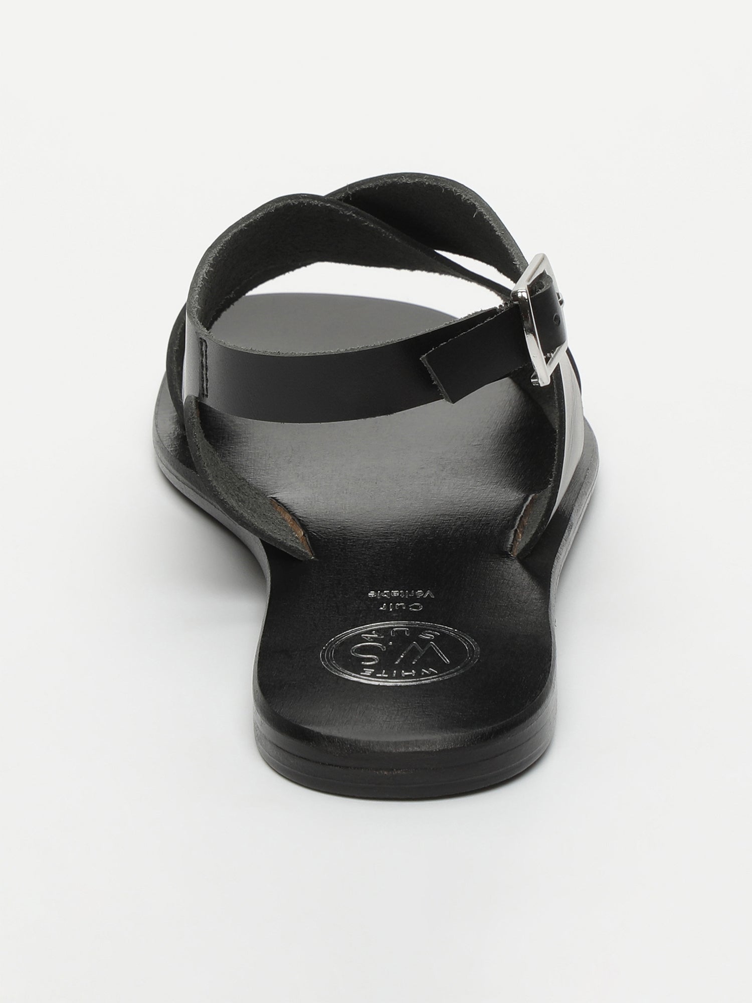 MAWALTER sandales en cuir noir