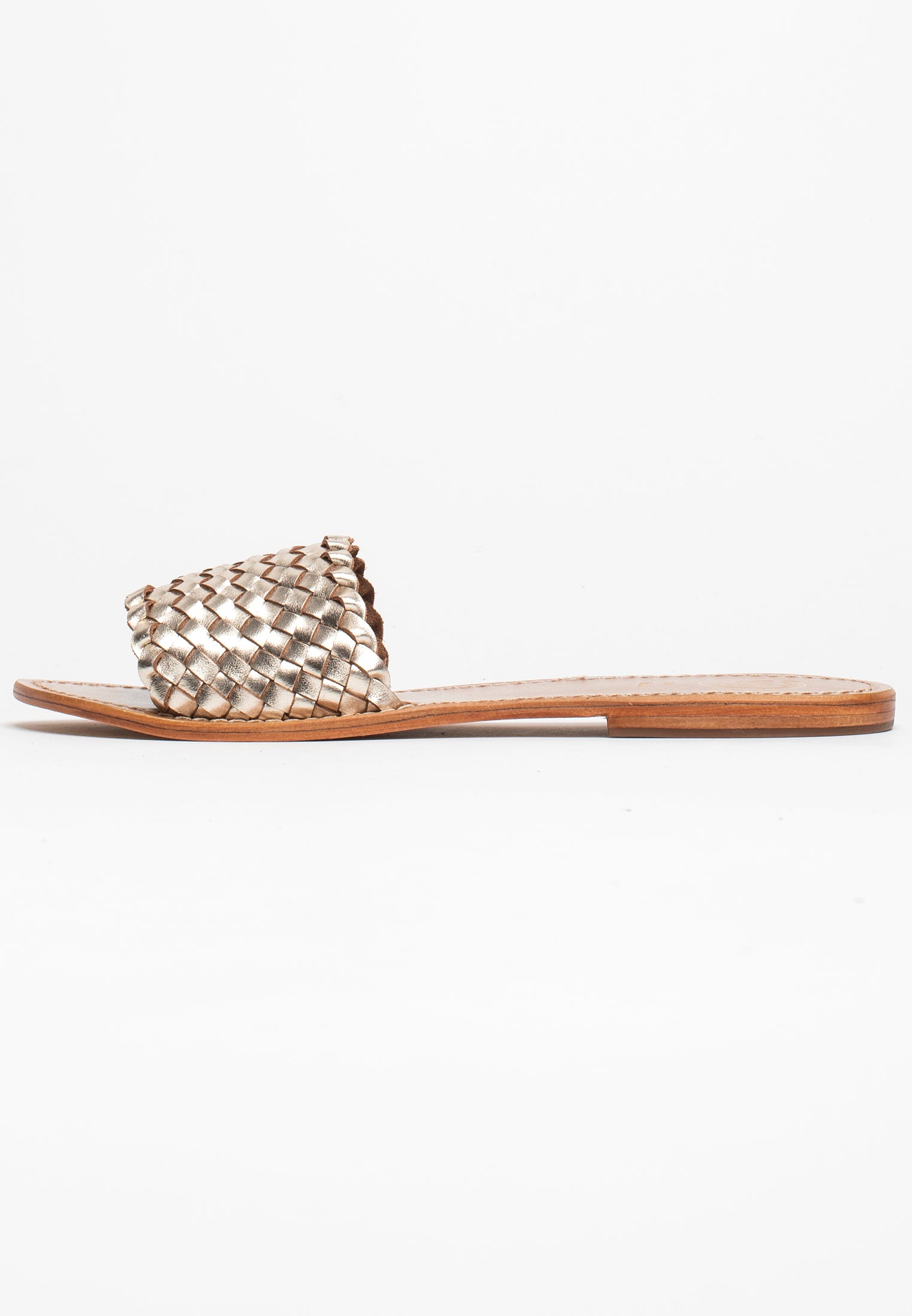 CANDIDA mules tresse en cuir or