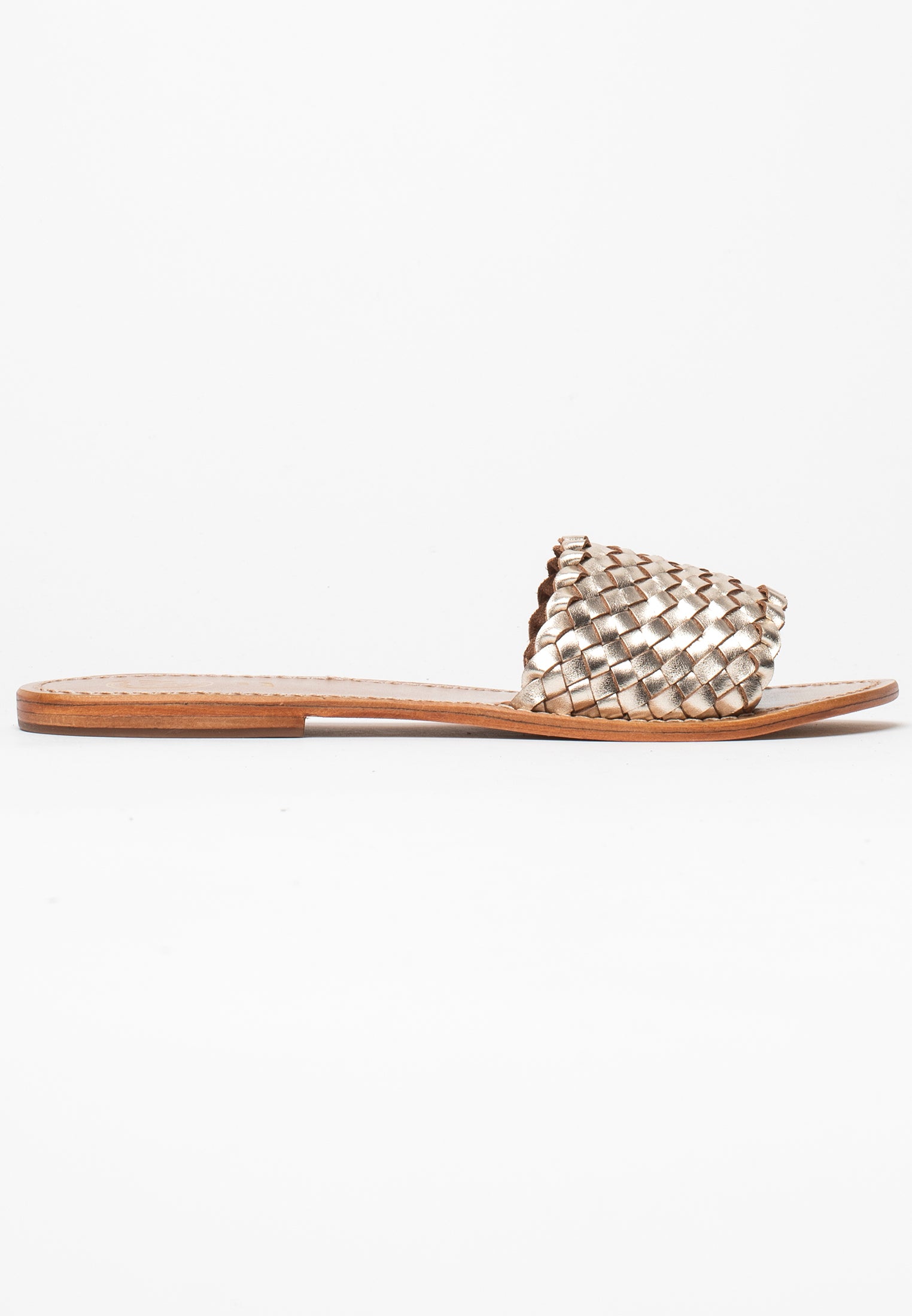 CANDIDA mules tresse en cuir or