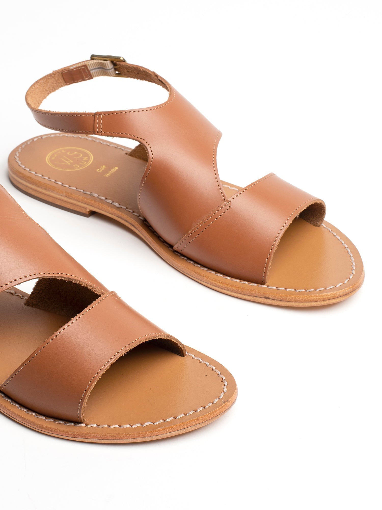 FEIJOA sandales en cuir camel