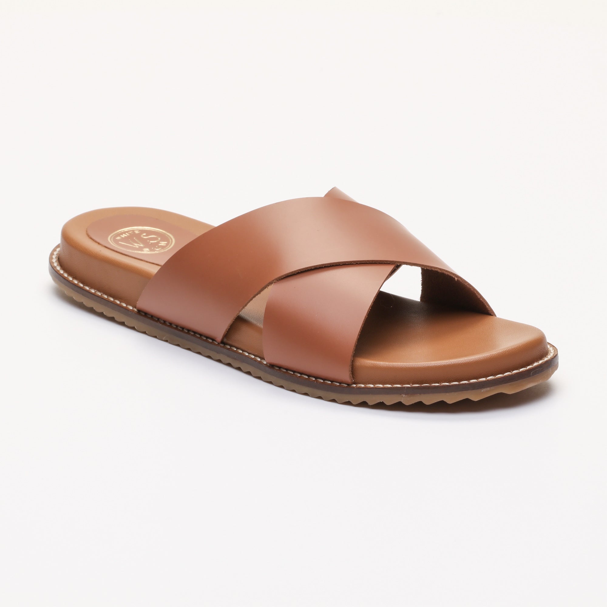 LOUTSIAN mules en cuir camel