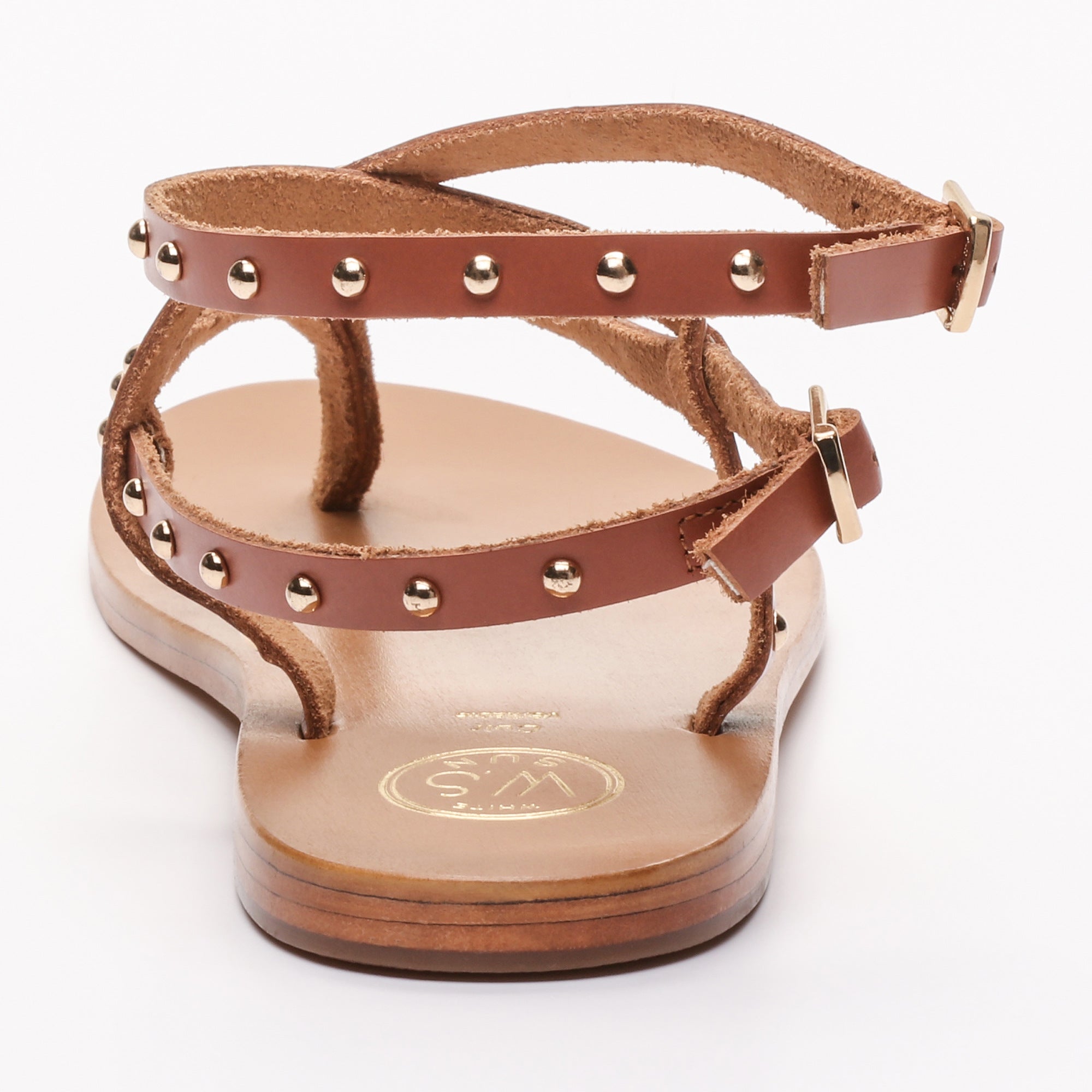 MELONA sandales spartiates entre doigt en cuir camel