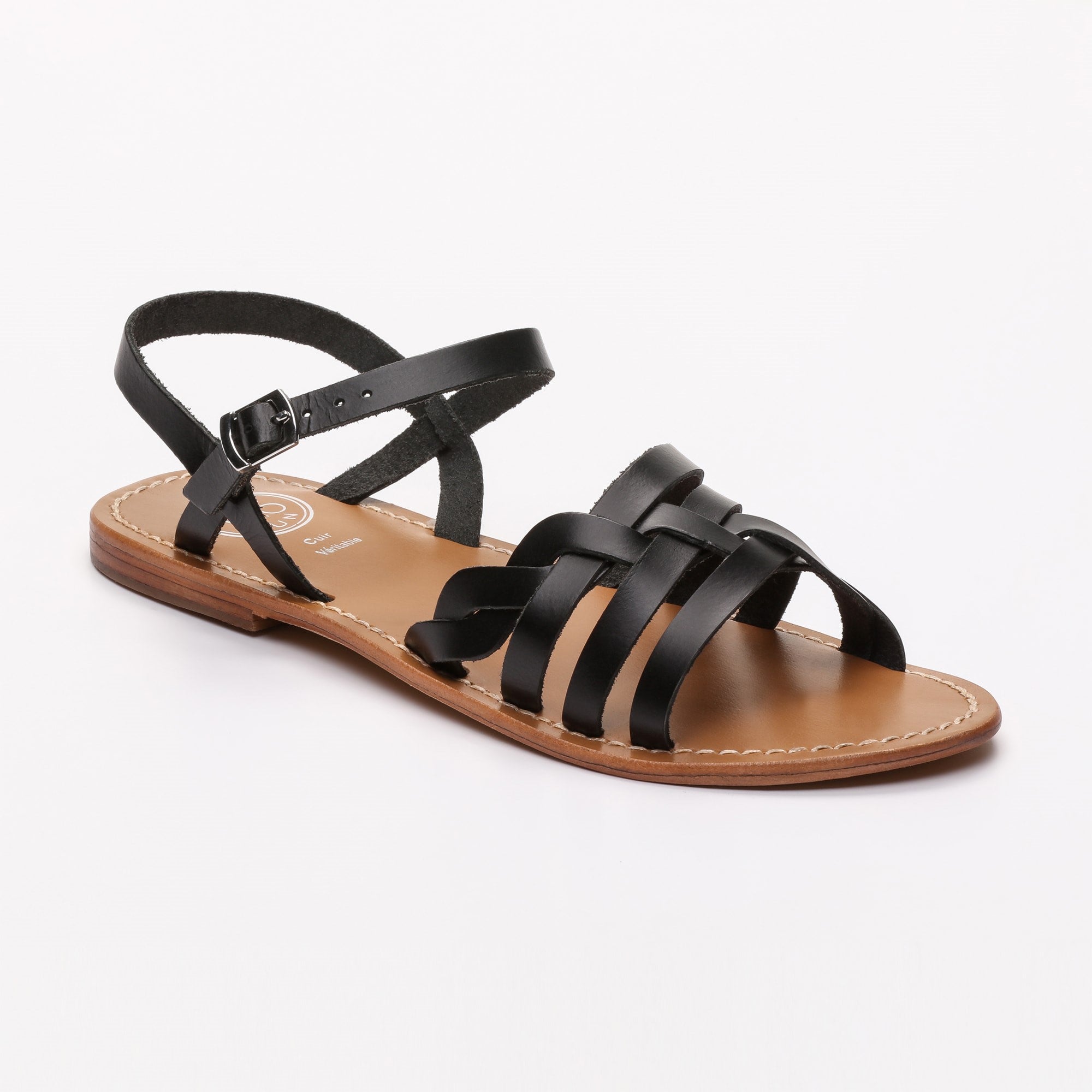 RUBRA sandales en cuir noir