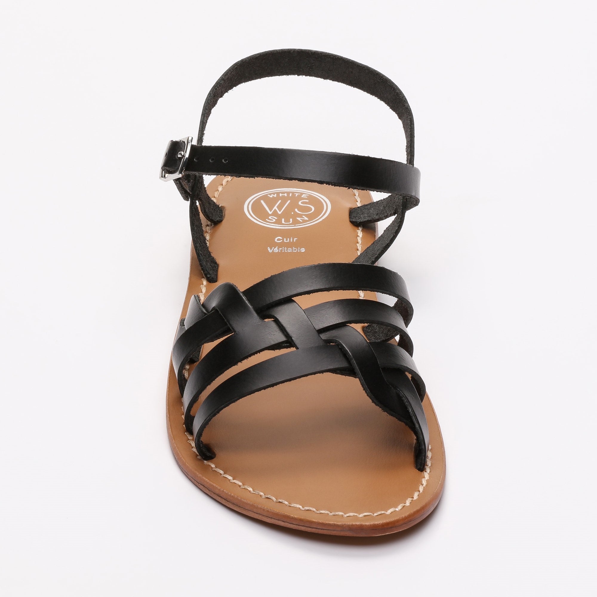 RUBRA sandales en cuir noir