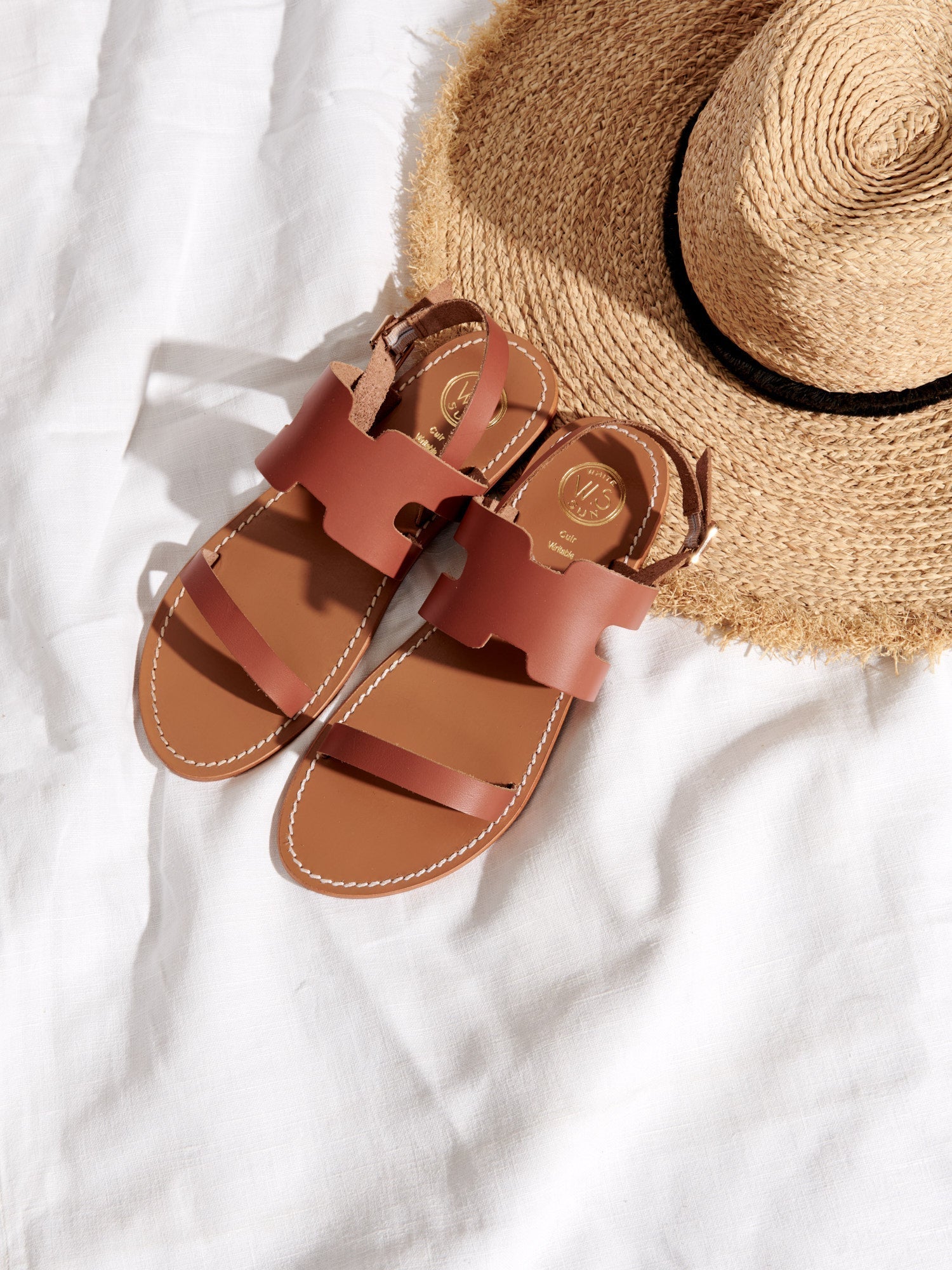 DAVITZA sandales en cuir camel