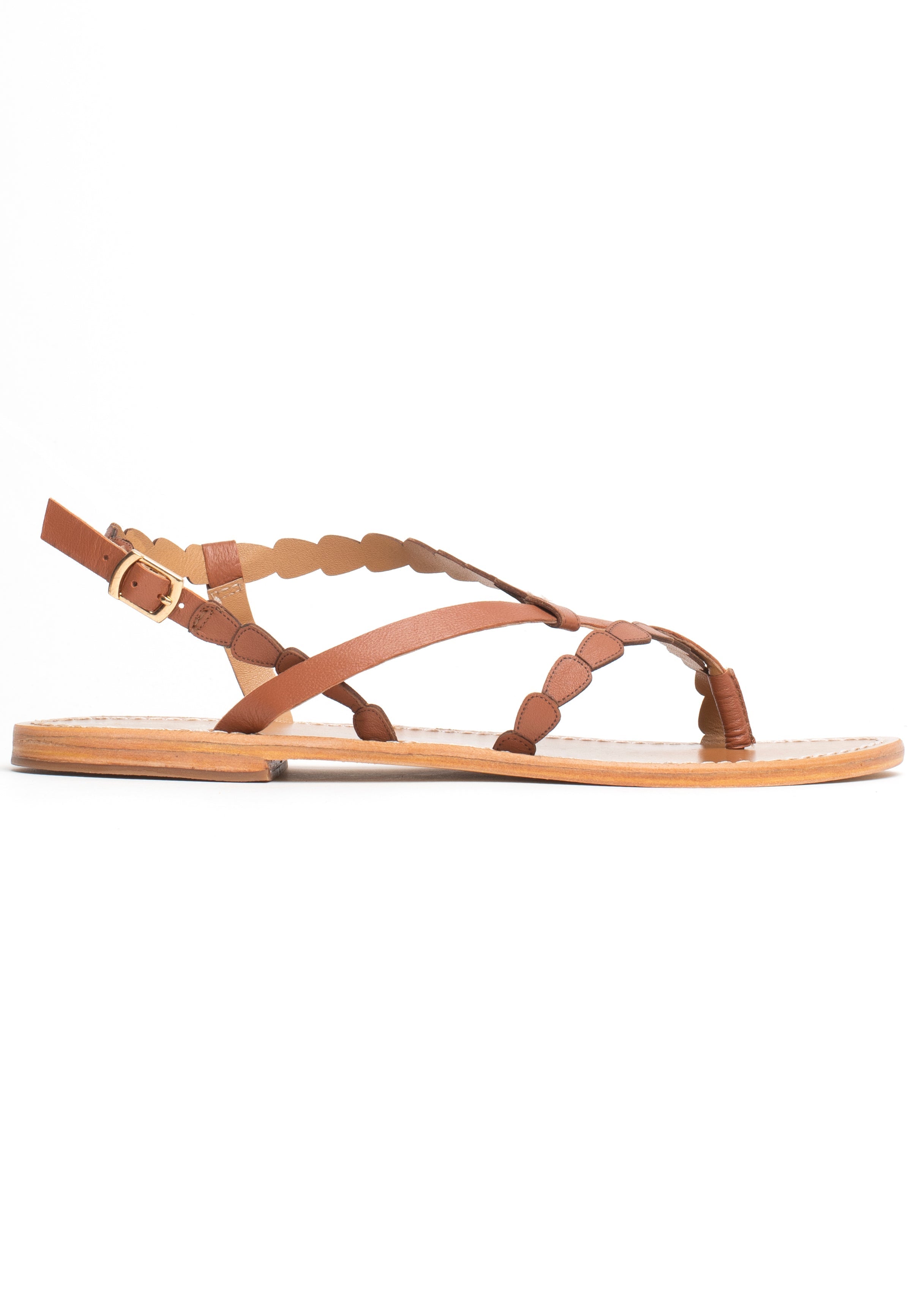 ANOUK sandales entre doigt en cuir camel