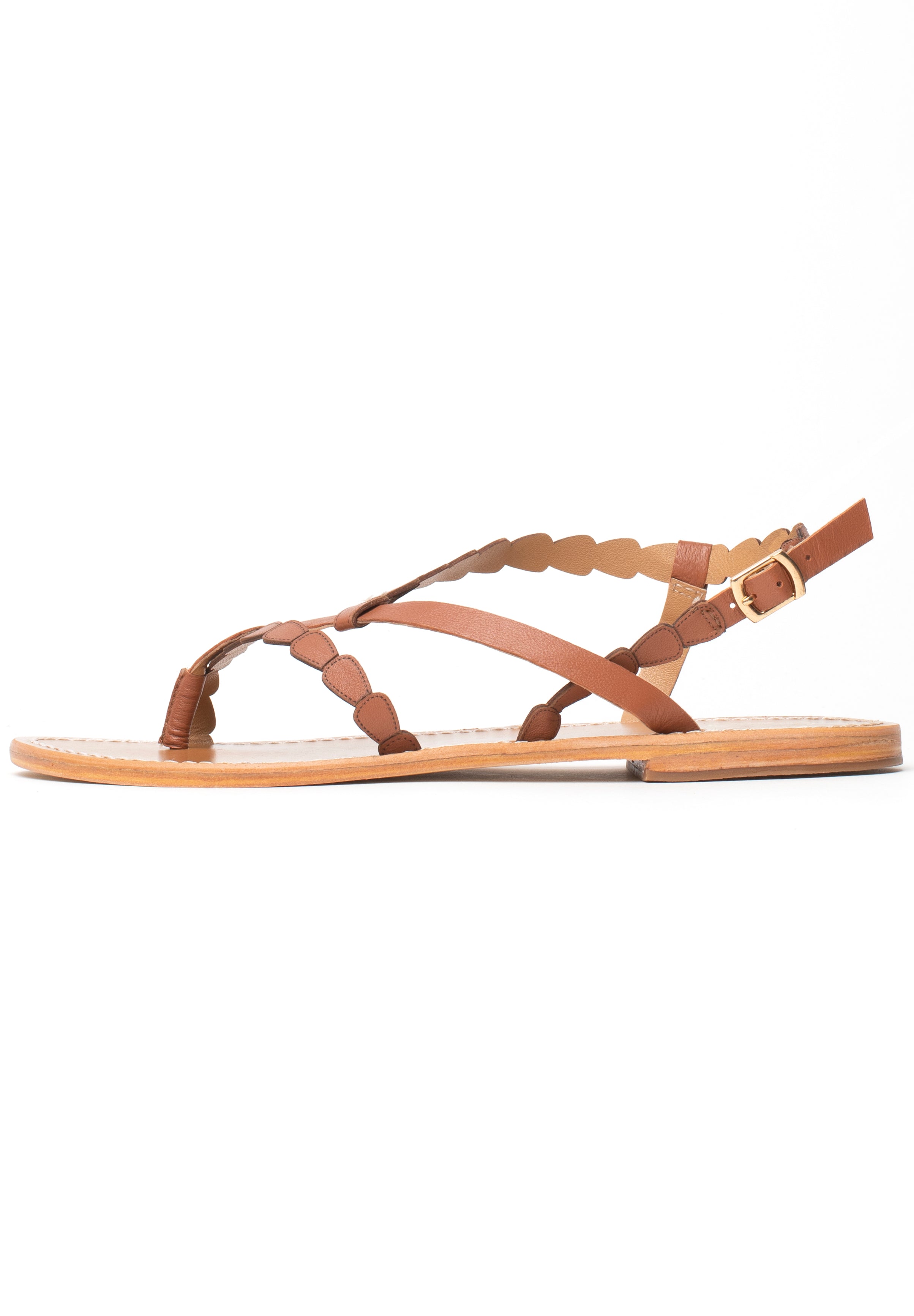 ANOUK sandales entre doigt en cuir camel