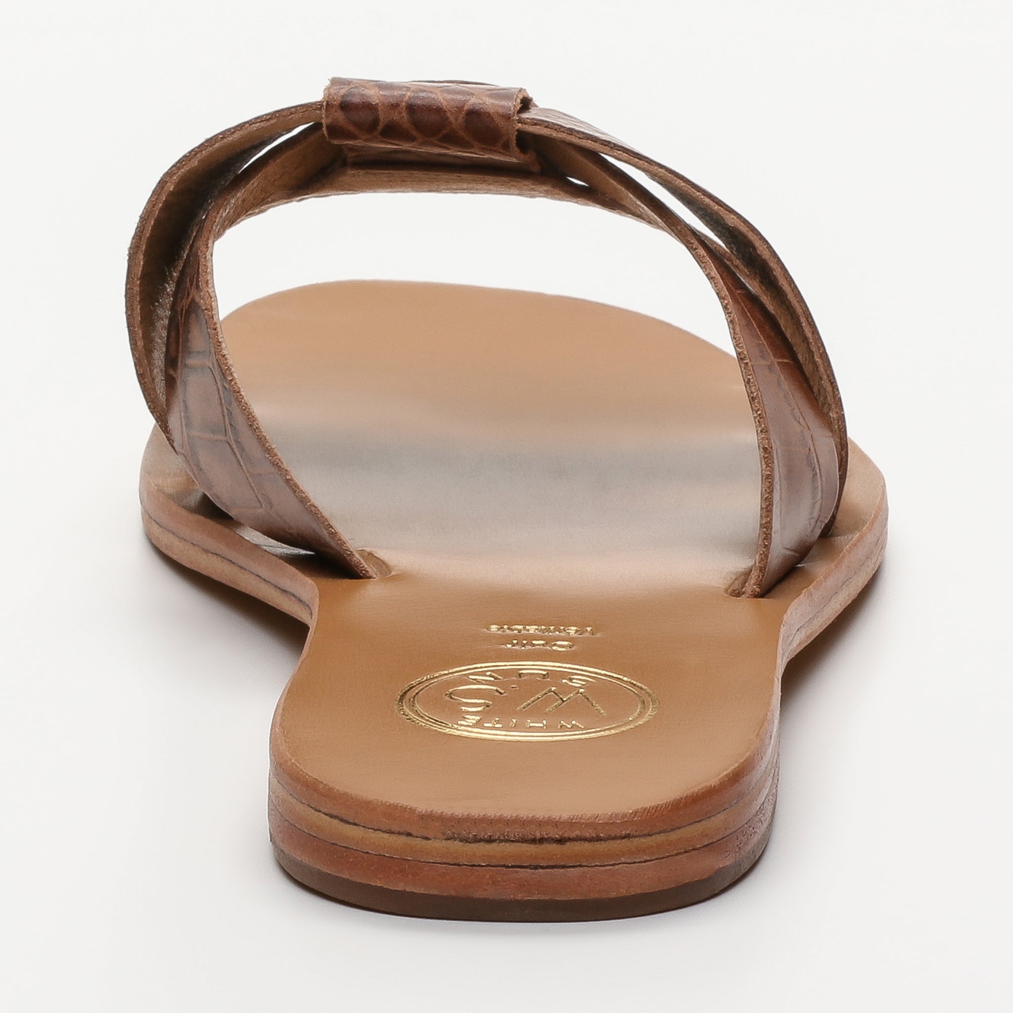 NOHAM mules en cuir croco brun