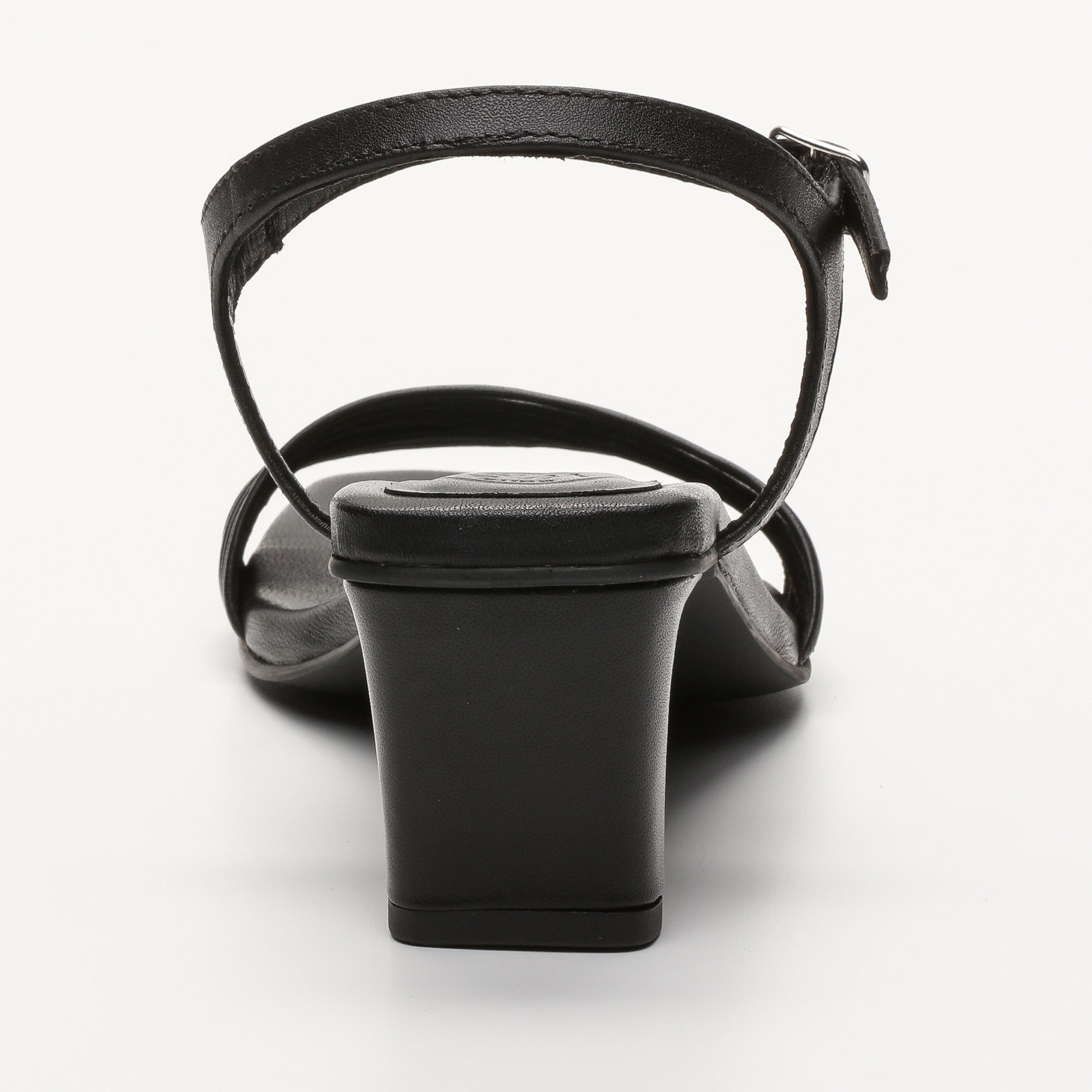 ABEY sandales talon en cuir noir