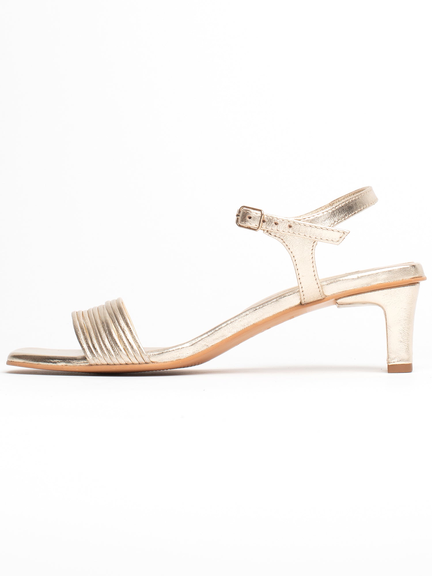 ABEY sandales talon en cuir or