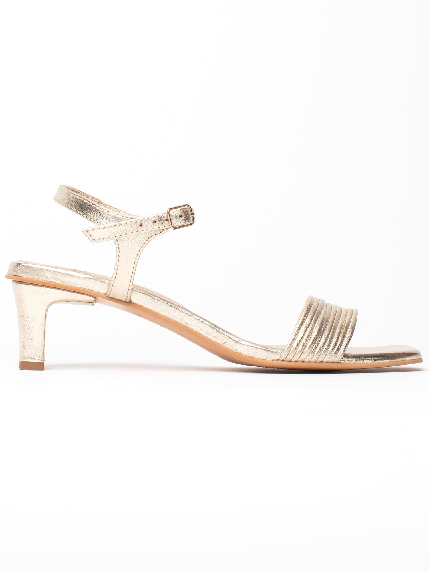 ABEY sandales talon en cuir or