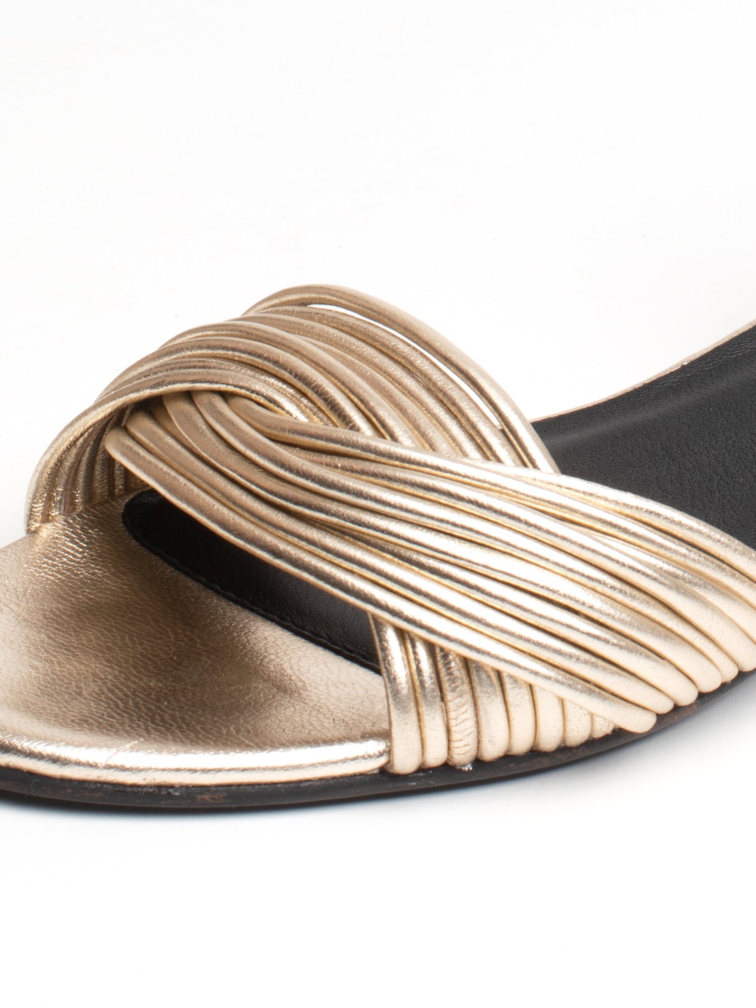 ELONAL sandales talon bracelet de cheville en cuir or